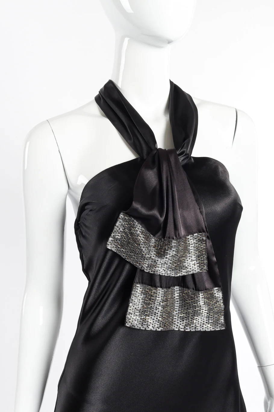 Silk Beaded Halter Dress - Image 4