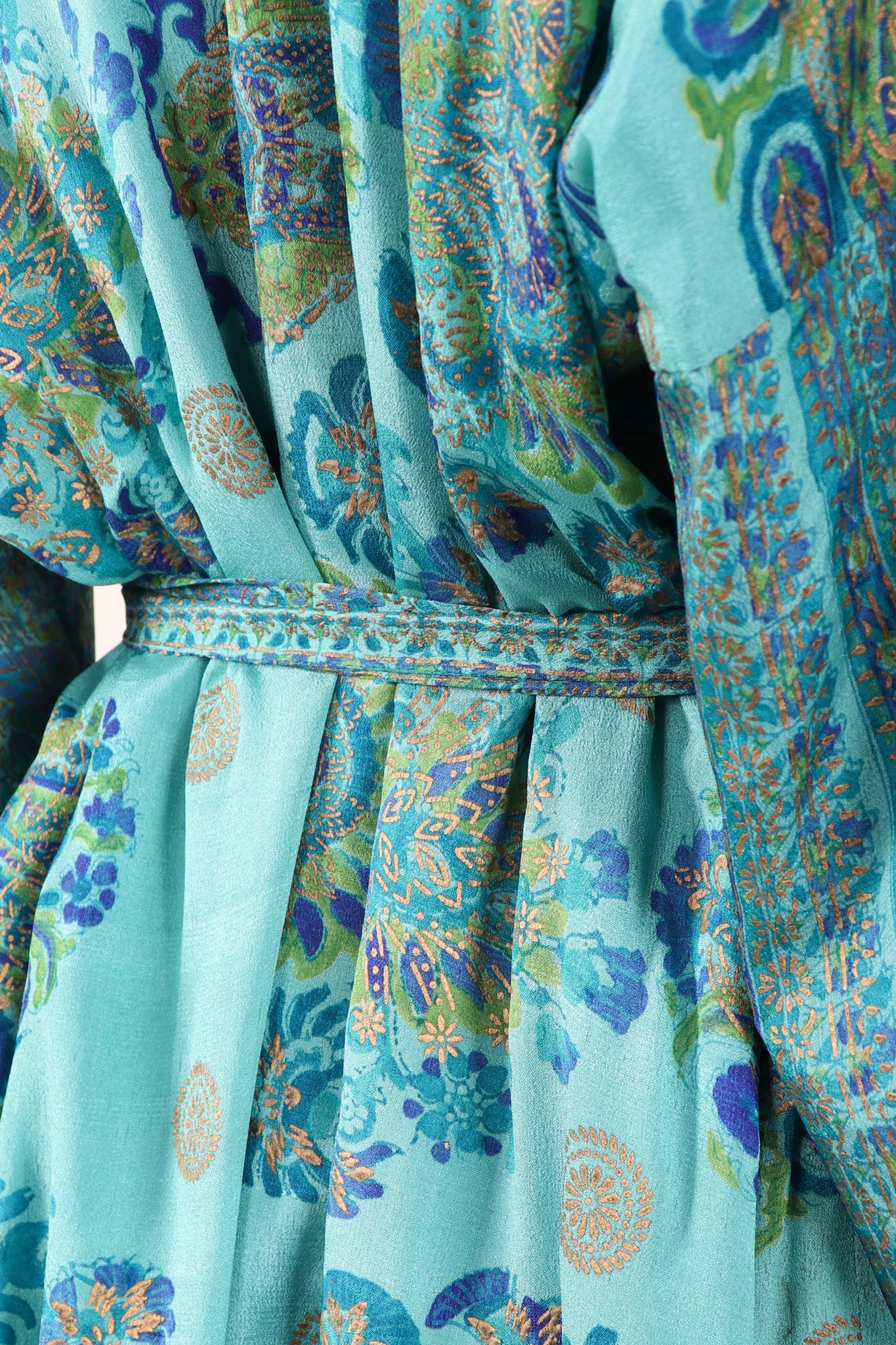 Silk Block Print Caftan - Image 10