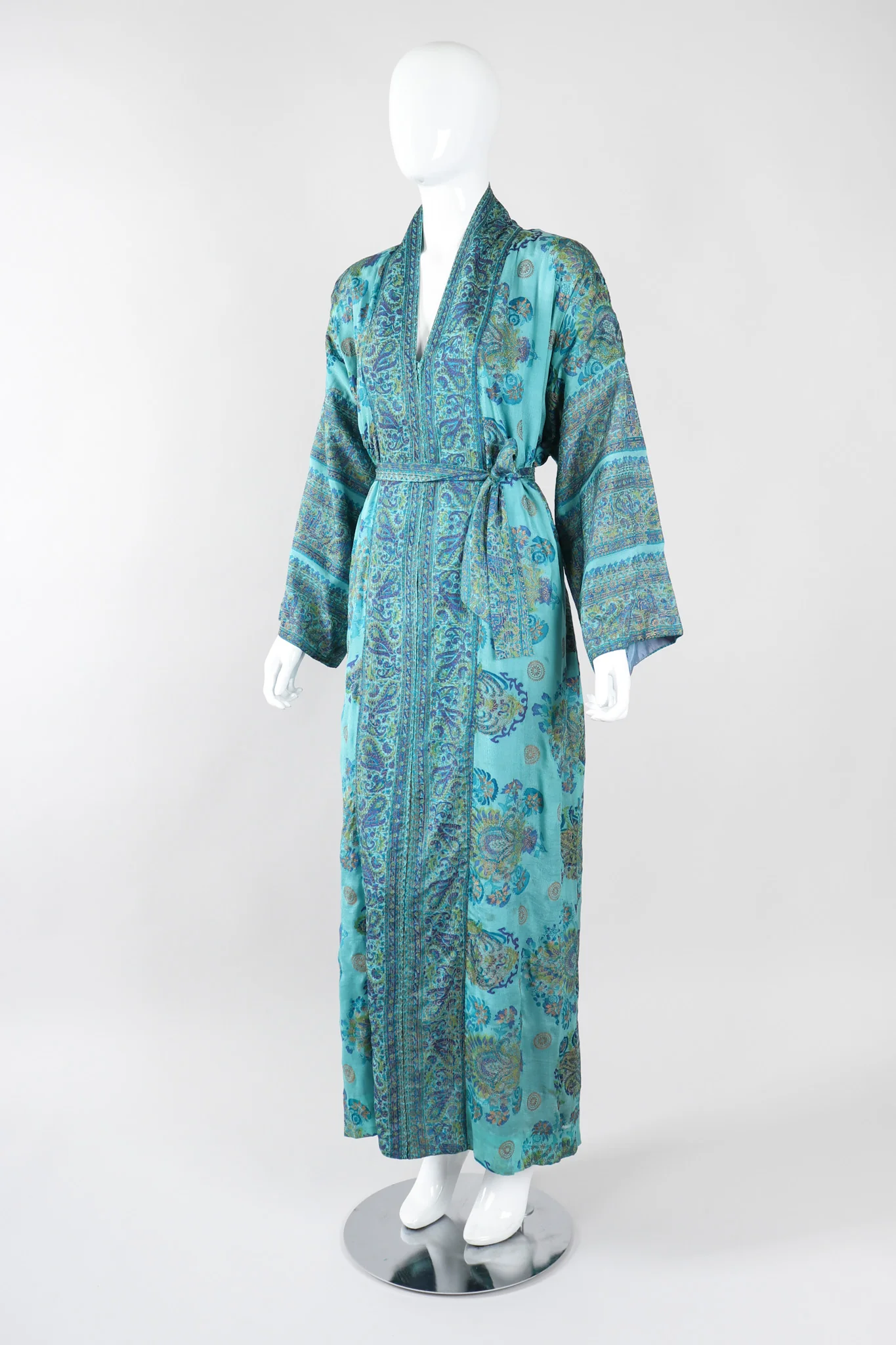 Silk Block Print Caftan - Image 4