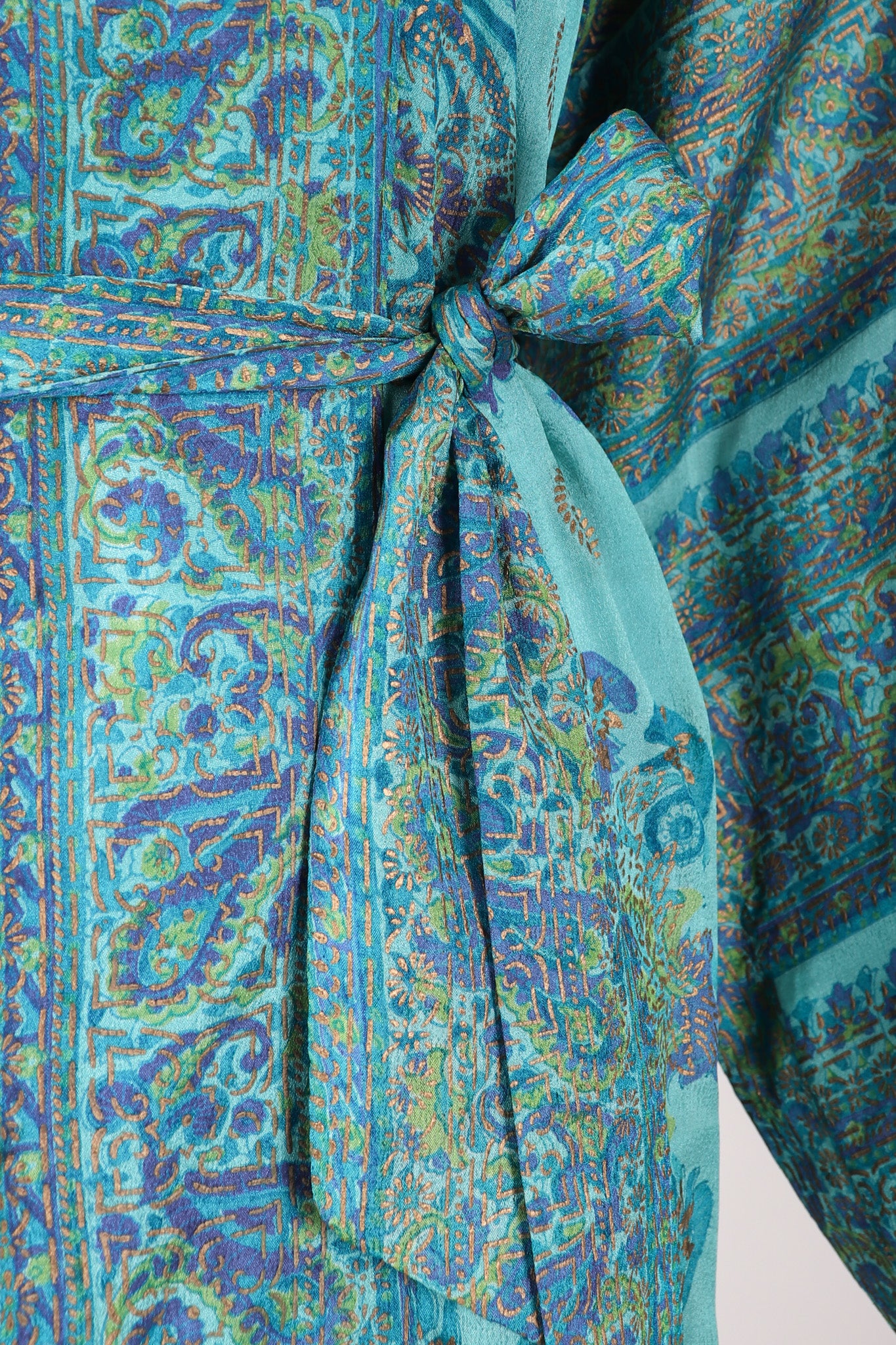 Silk Block Print Caftan - Image 9