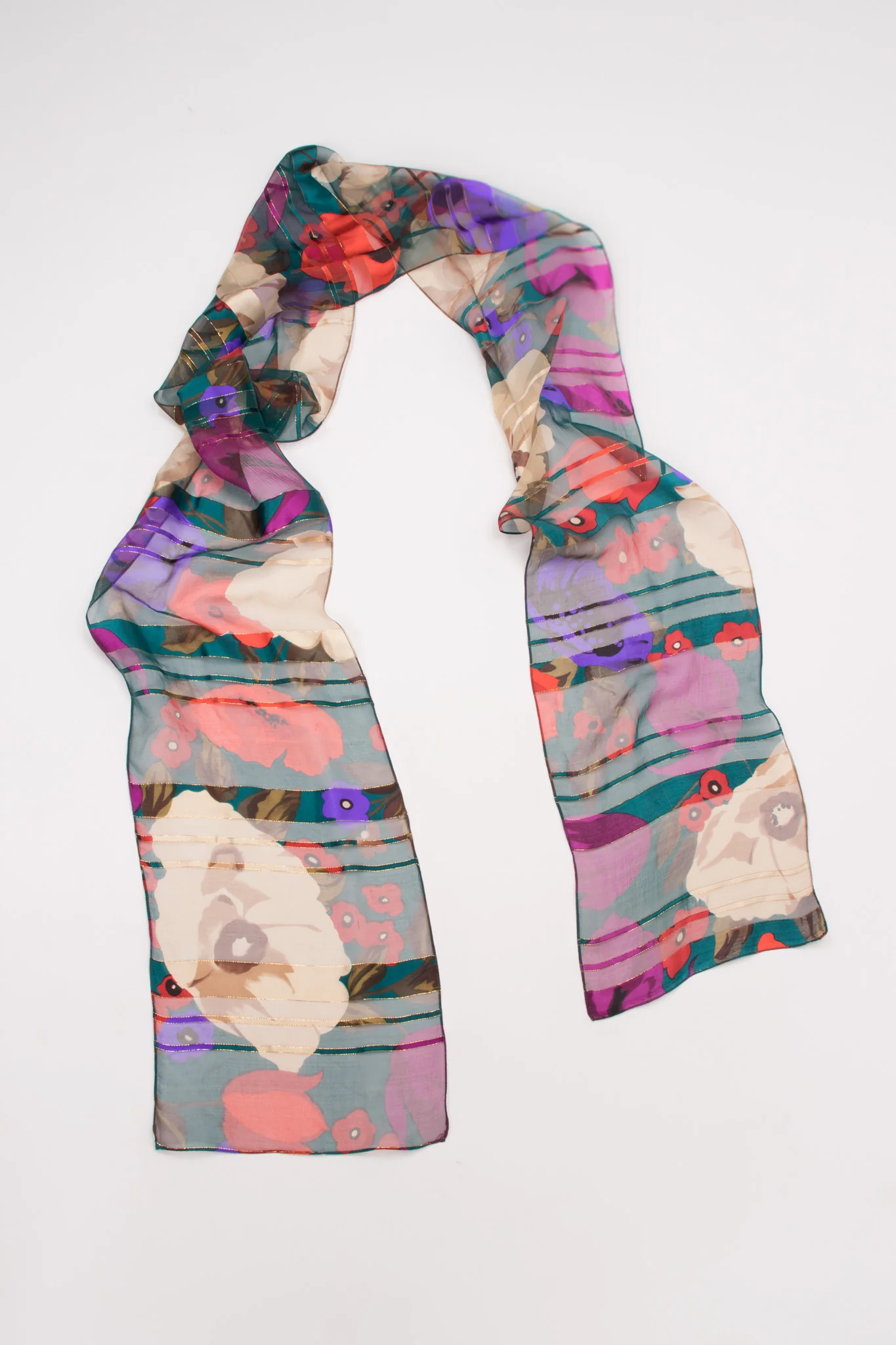 Silk Chiffon Floral Dress - Image 13