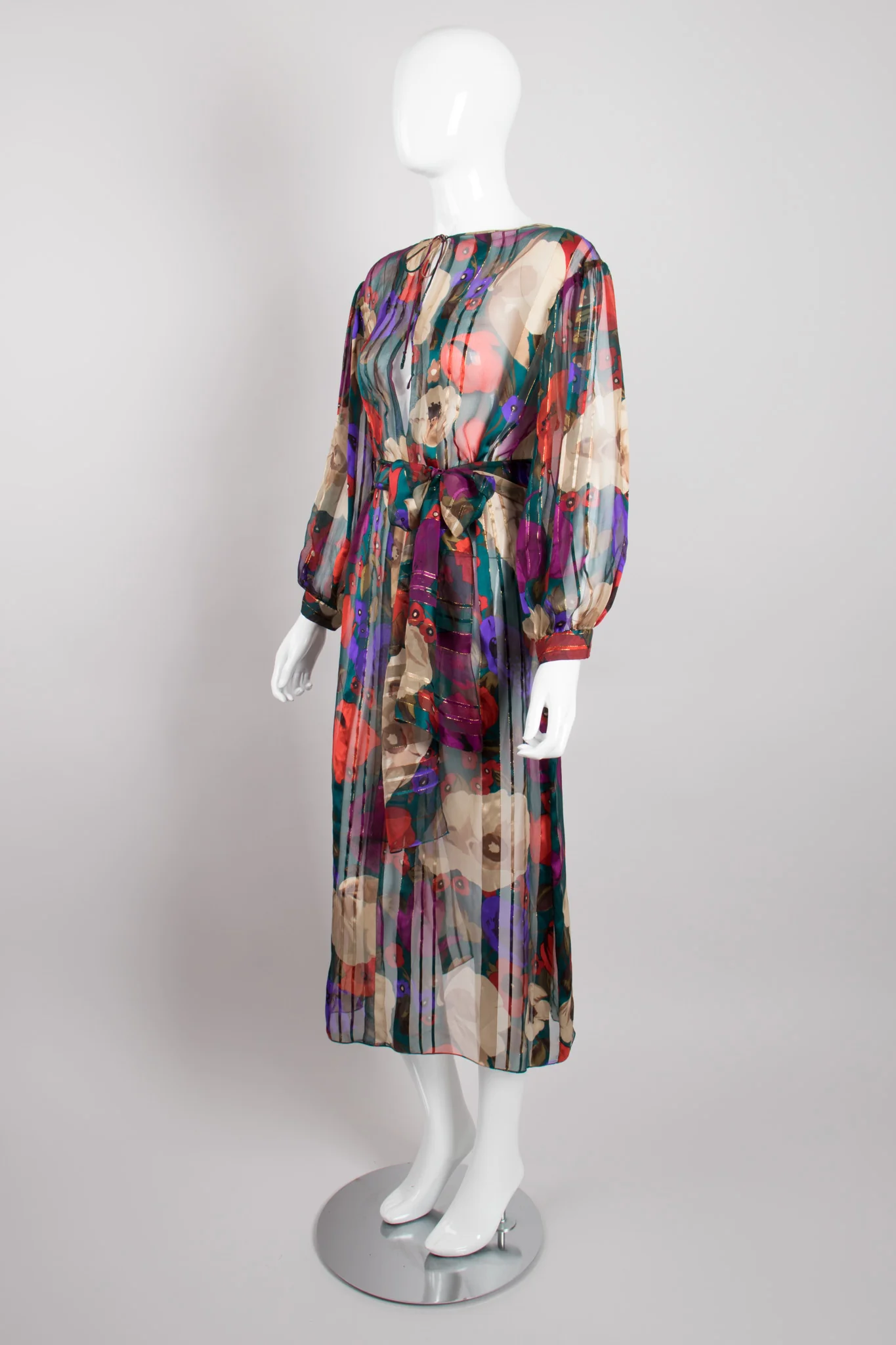 Silk Chiffon Floral Dress - Image 3