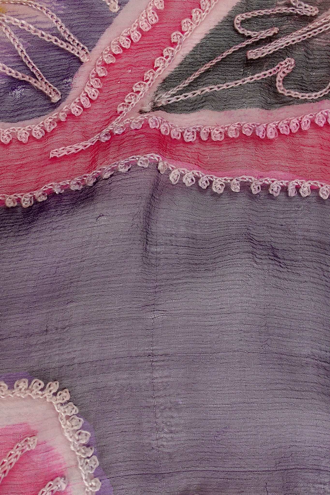 Silk Chiffon Floral Embroidered Indian Dress - Image 10