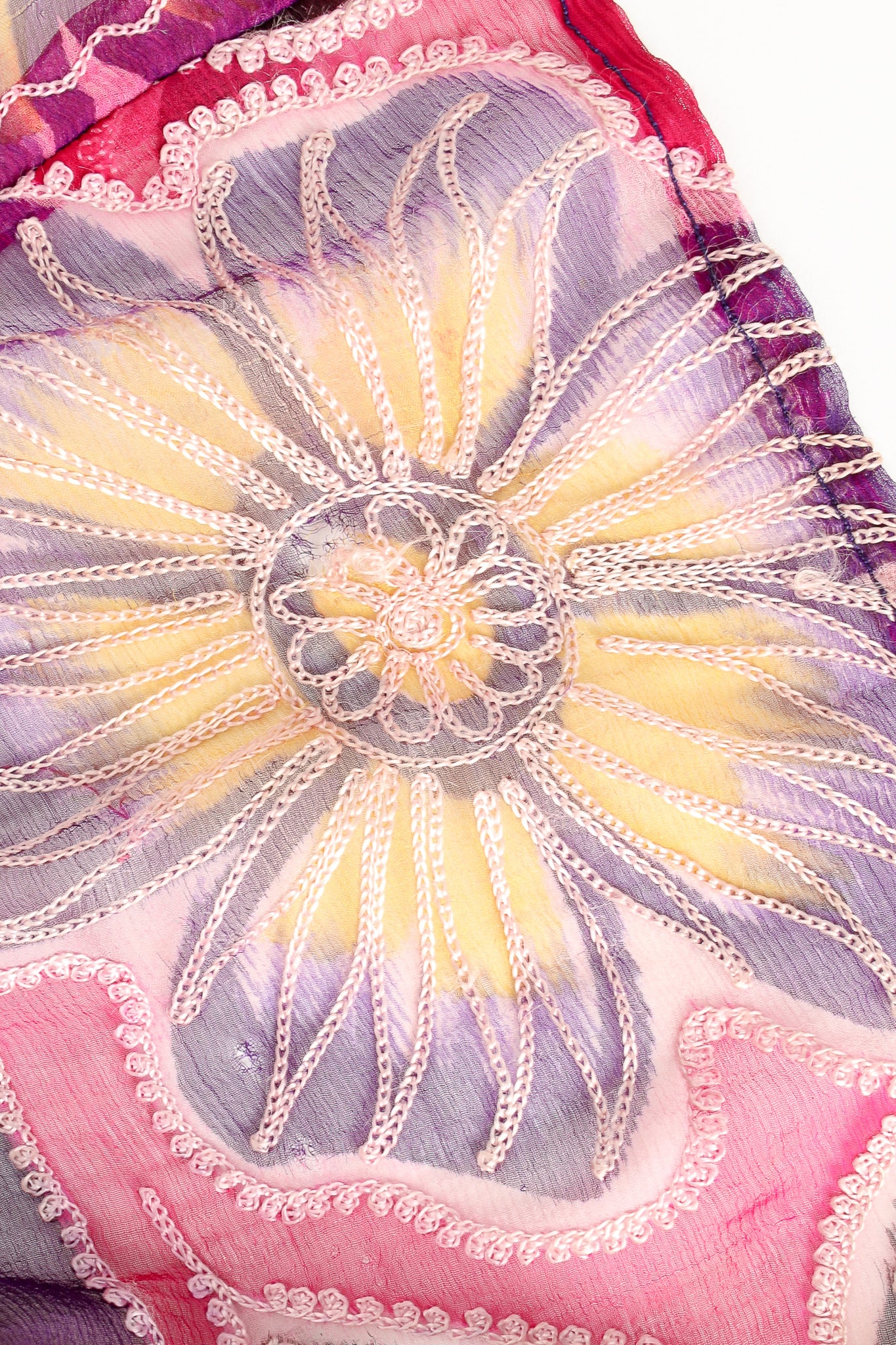 Silk Chiffon Floral Embroidered Indian Dress - Image 13