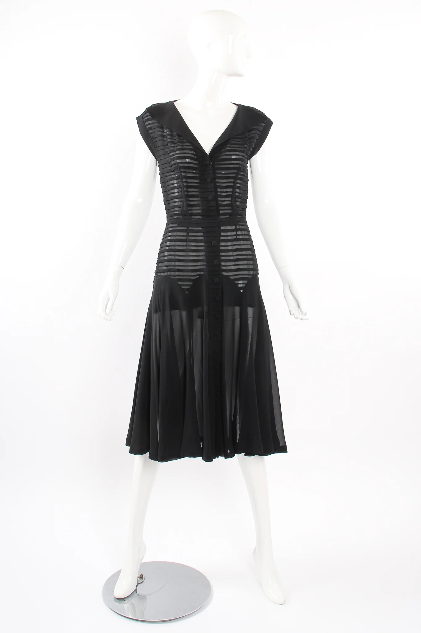 Silk Chiffon Tuck Dress - Image 5