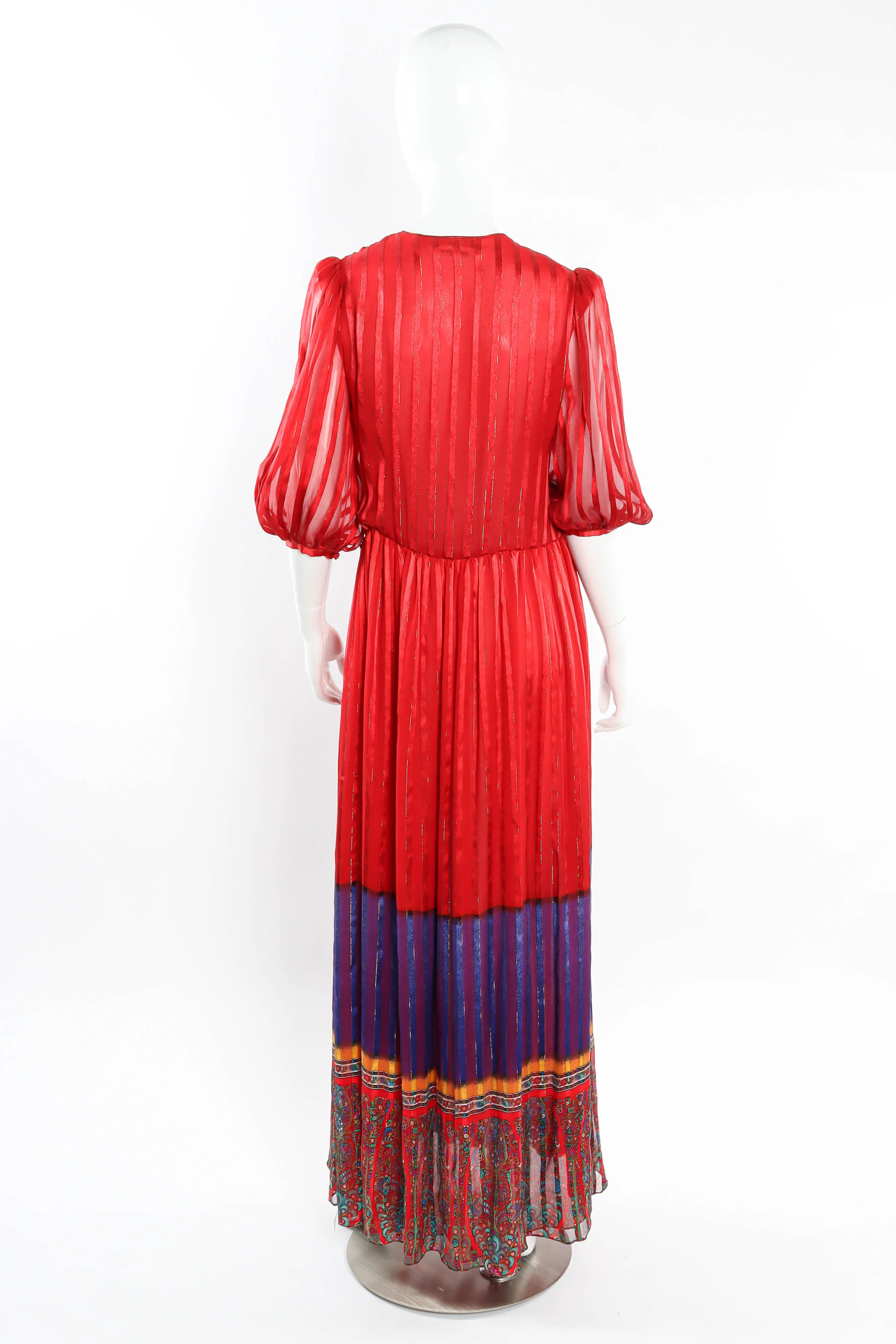 Silk Column Stripe Maxi Dress - Image 5