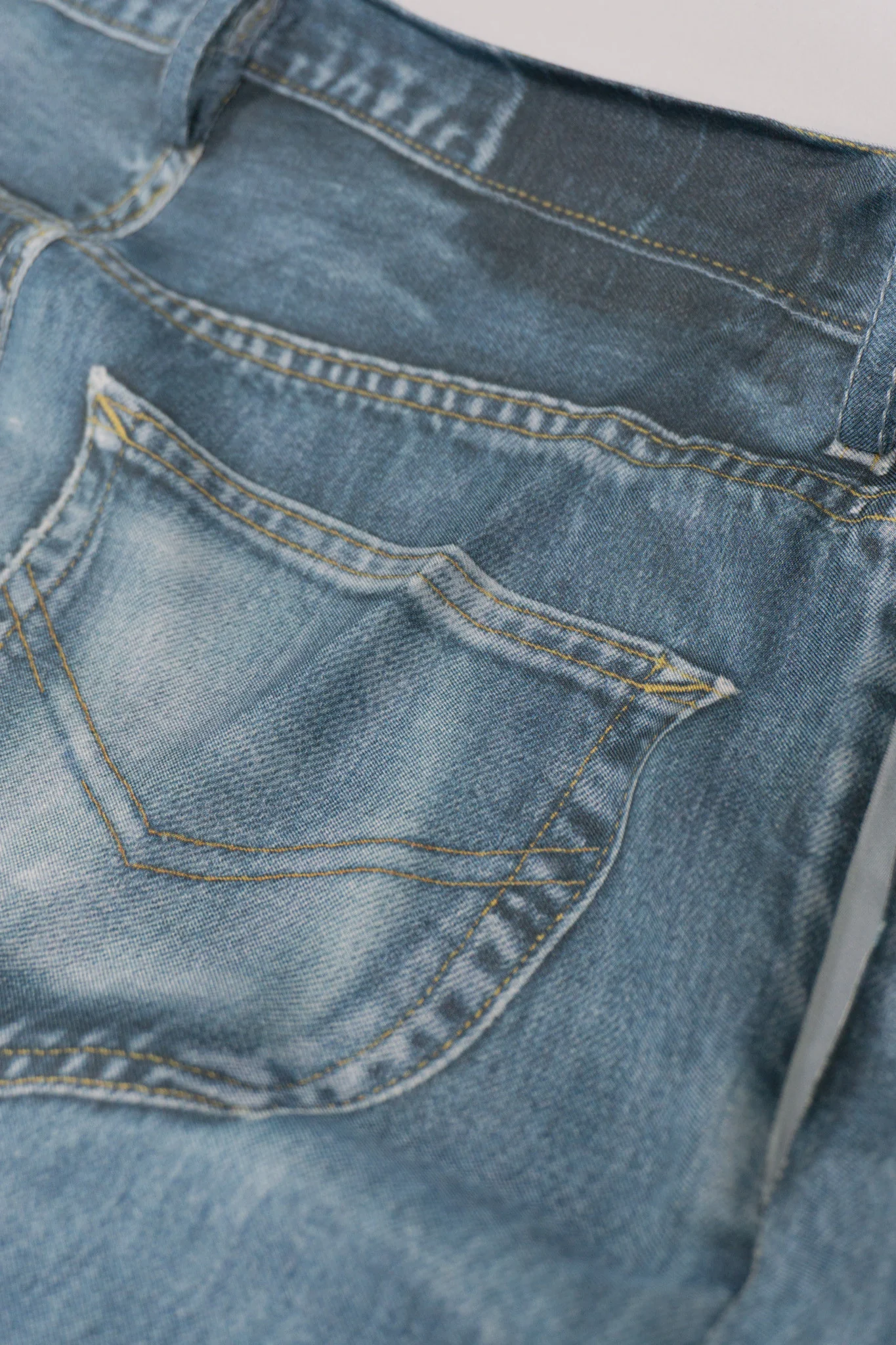 Silk Denim Print Skirt - Image 12