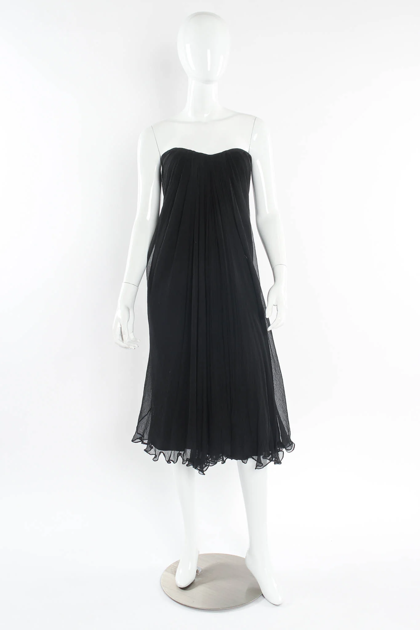 Silk Column Drape Dress