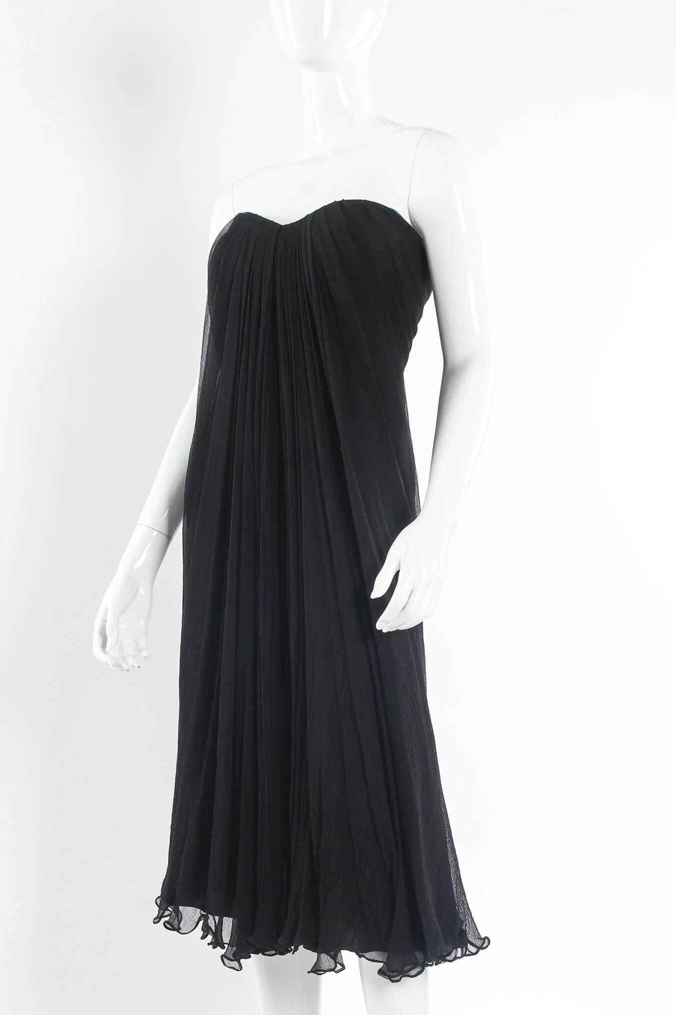 Silk Column Drape Dress - Image 2