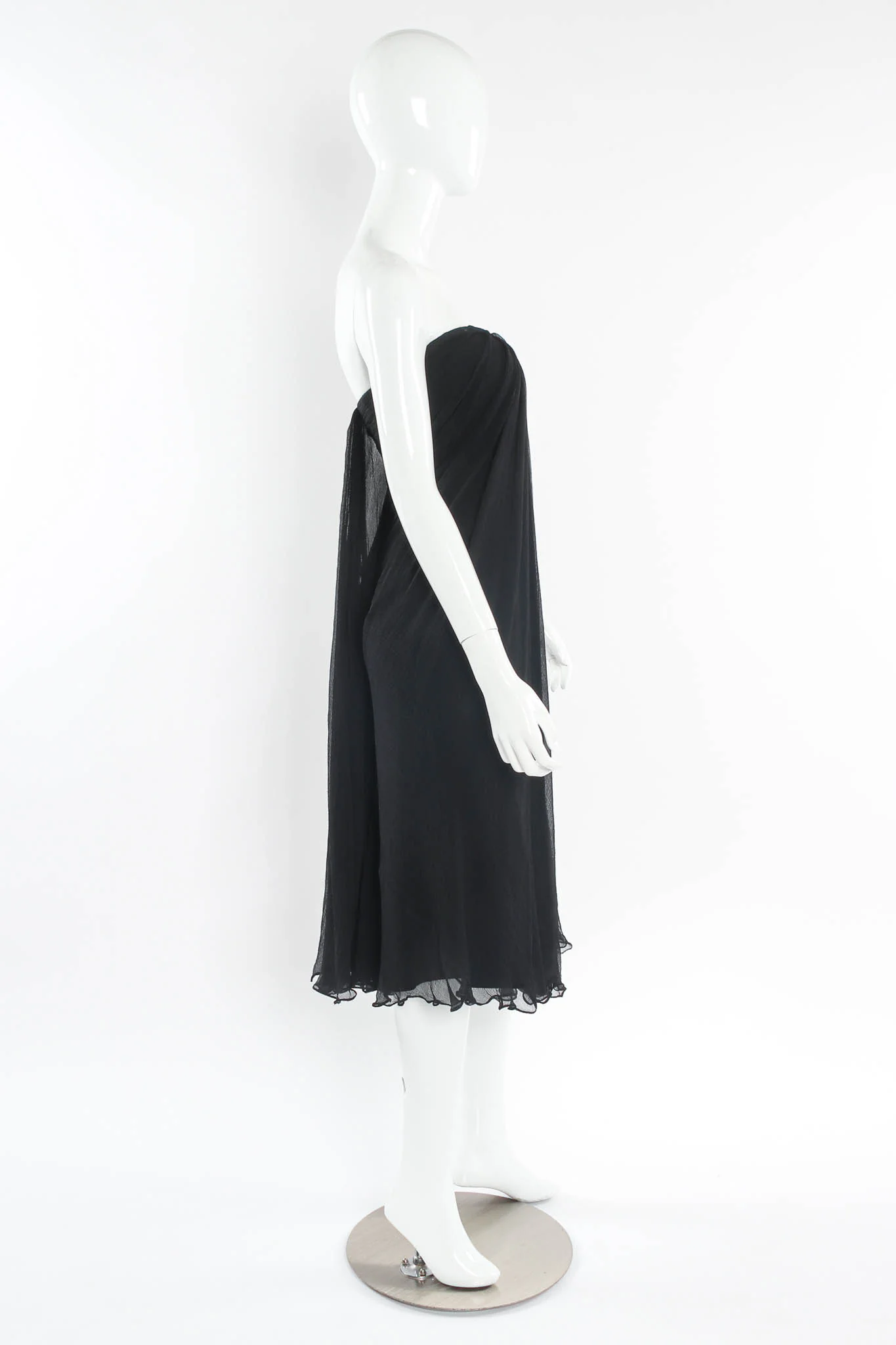 Silk Column Drape Dress - Image 4