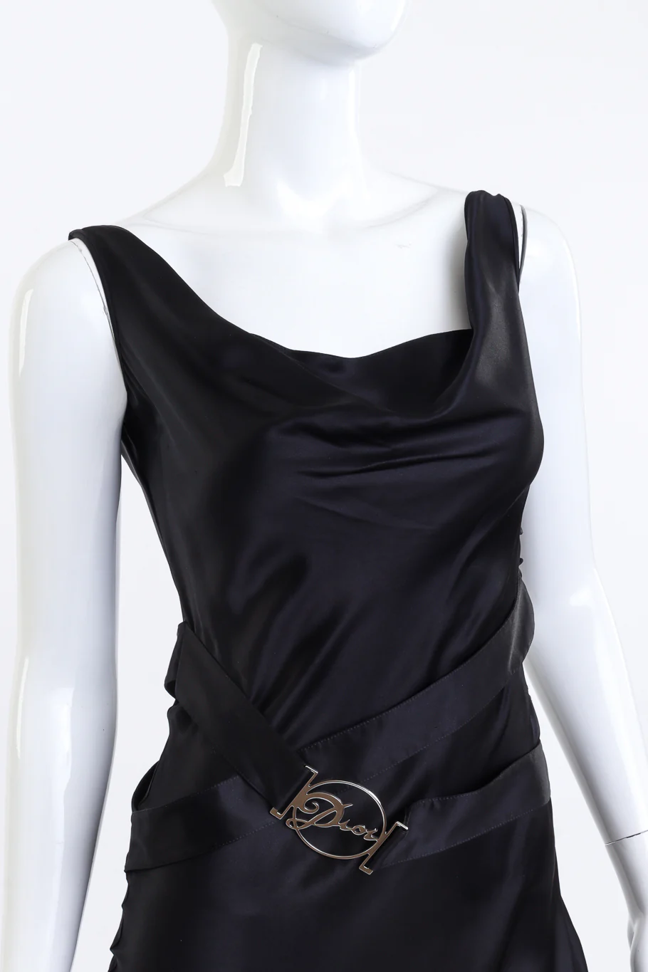 Silk Emblem Belt Bias Dress - Image 2