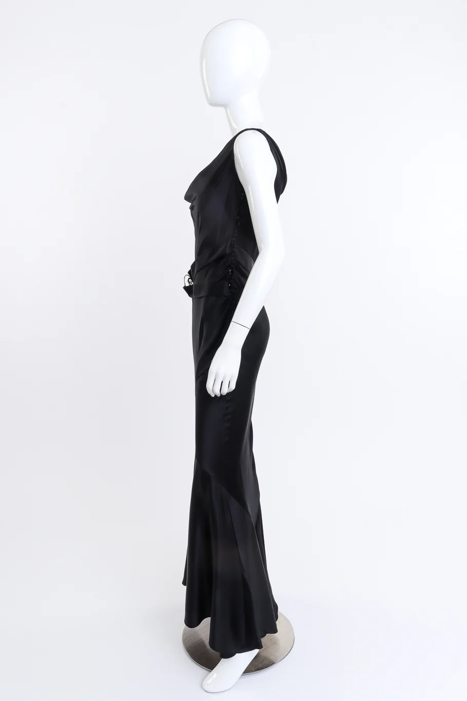 Silk Emblem Belt Bias Dress - Image 3