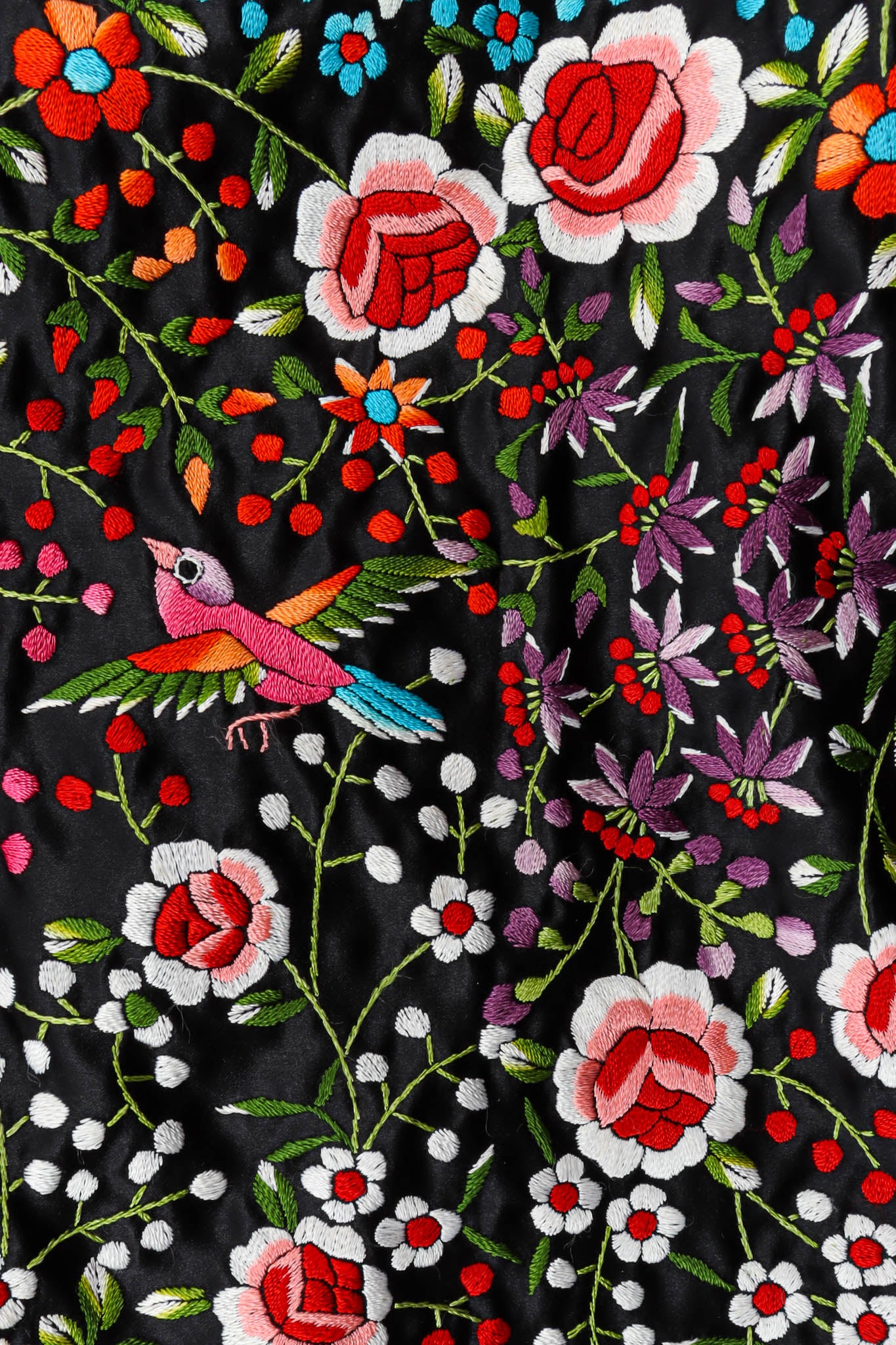 Silk Embroidered Floral Skirt - Image 5