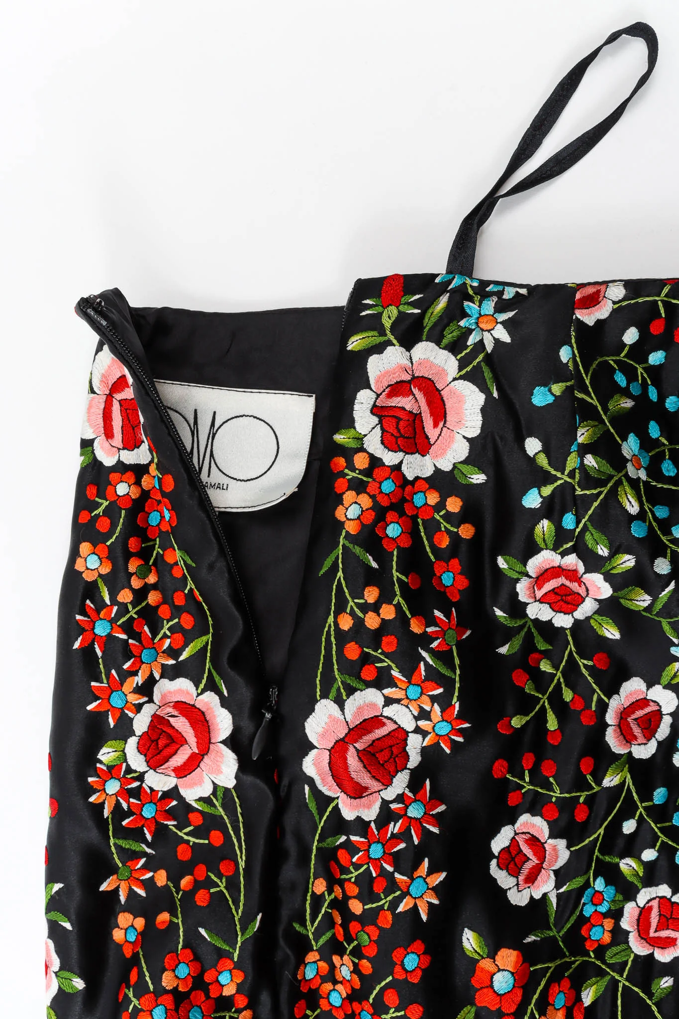 Silk Embroidered Floral Skirt - Image 6