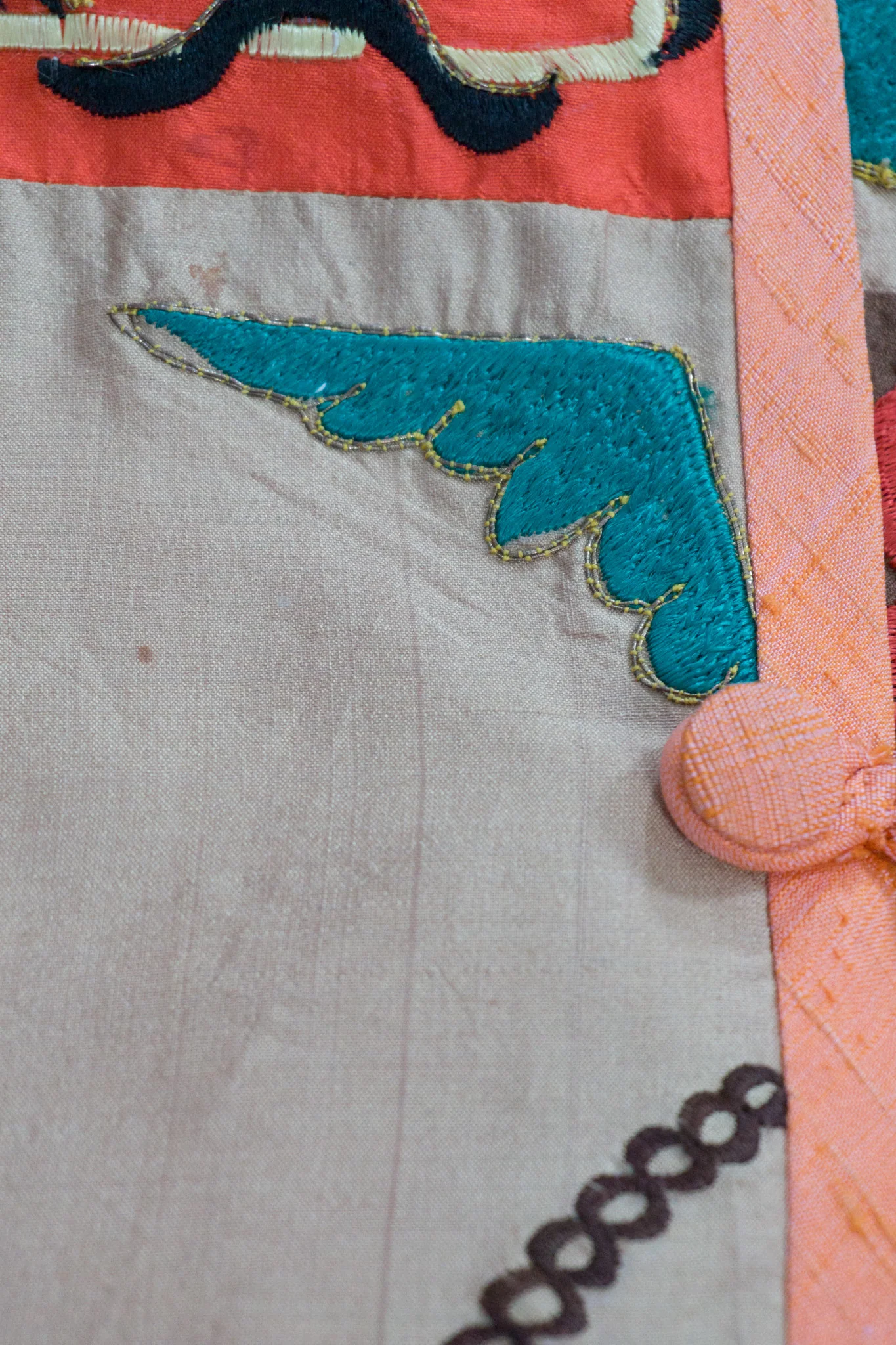 Silk Embroidered Patchwork Coat - Image 12