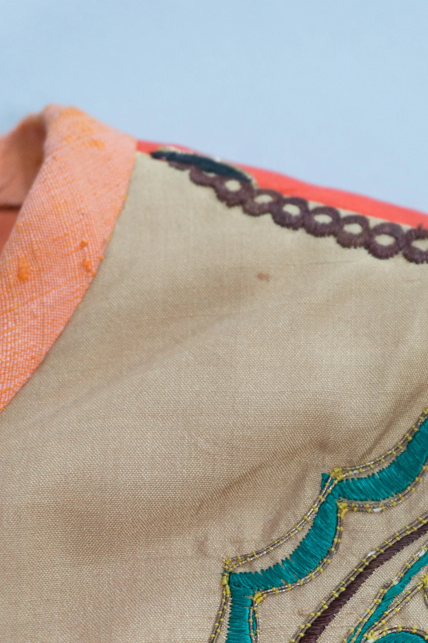 Silk Embroidered Patchwork Coat - Image 14