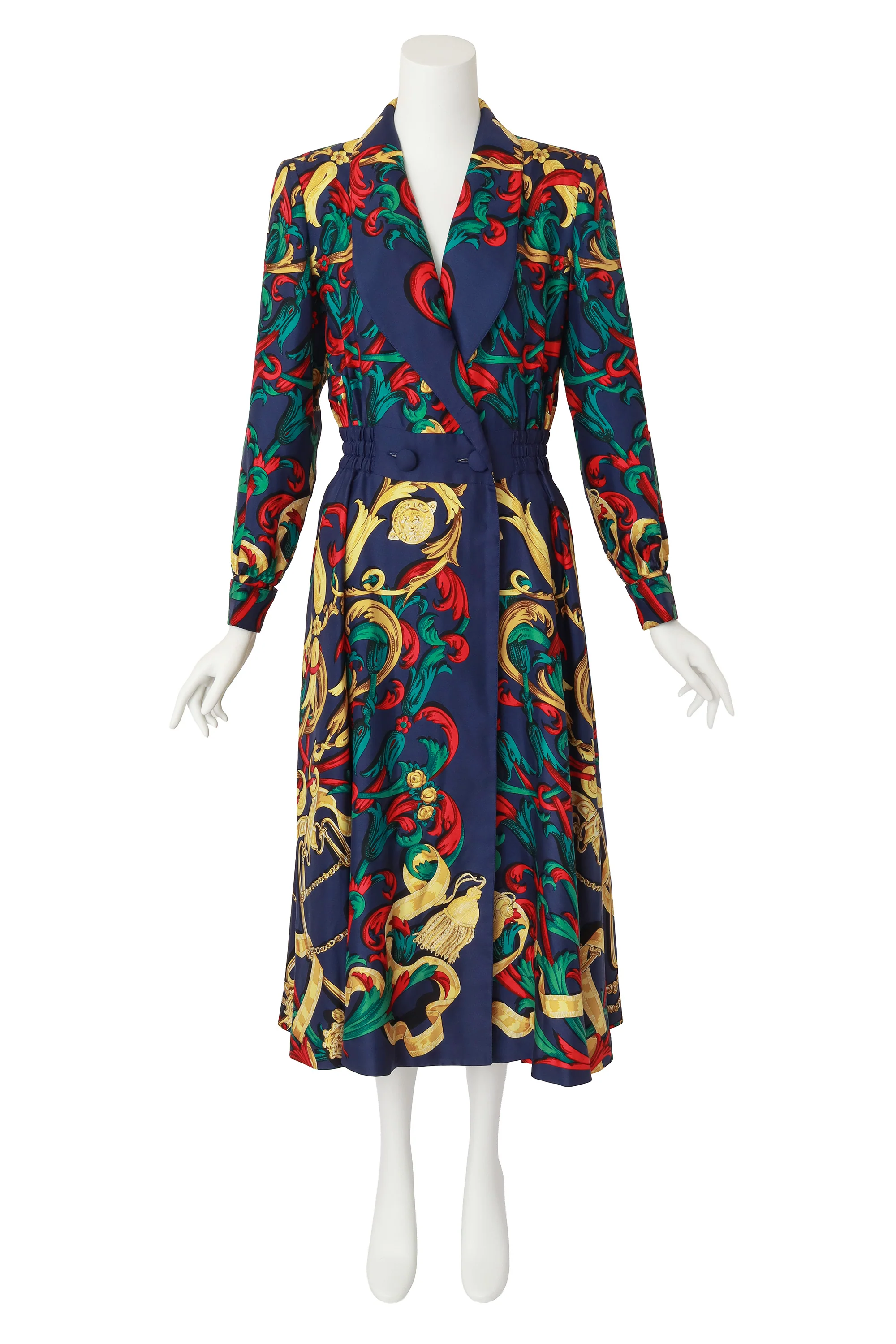 Silk Equestrian Print Shirtdress