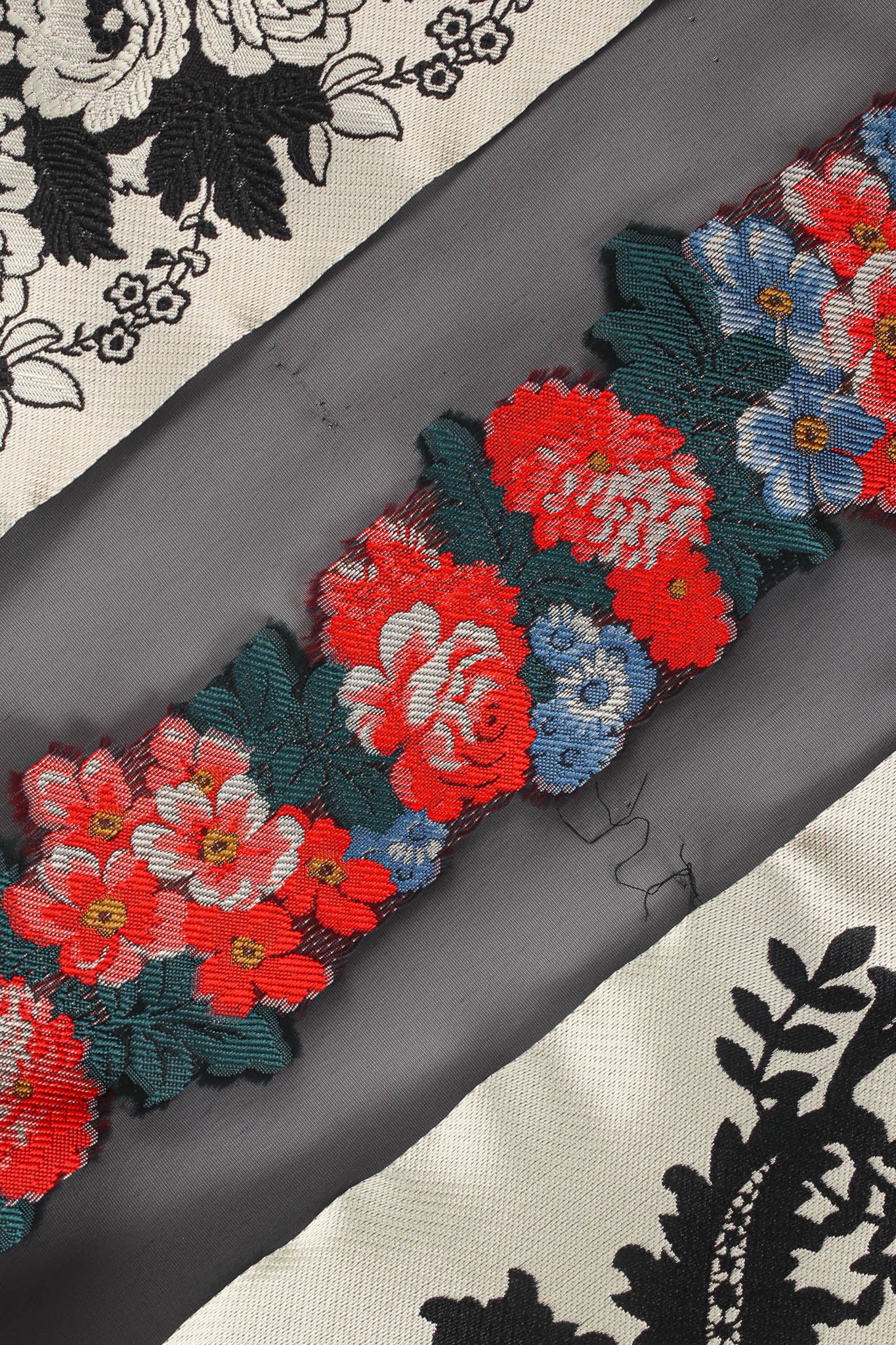 Silk Floral Stripe Panel Dress - Image 10