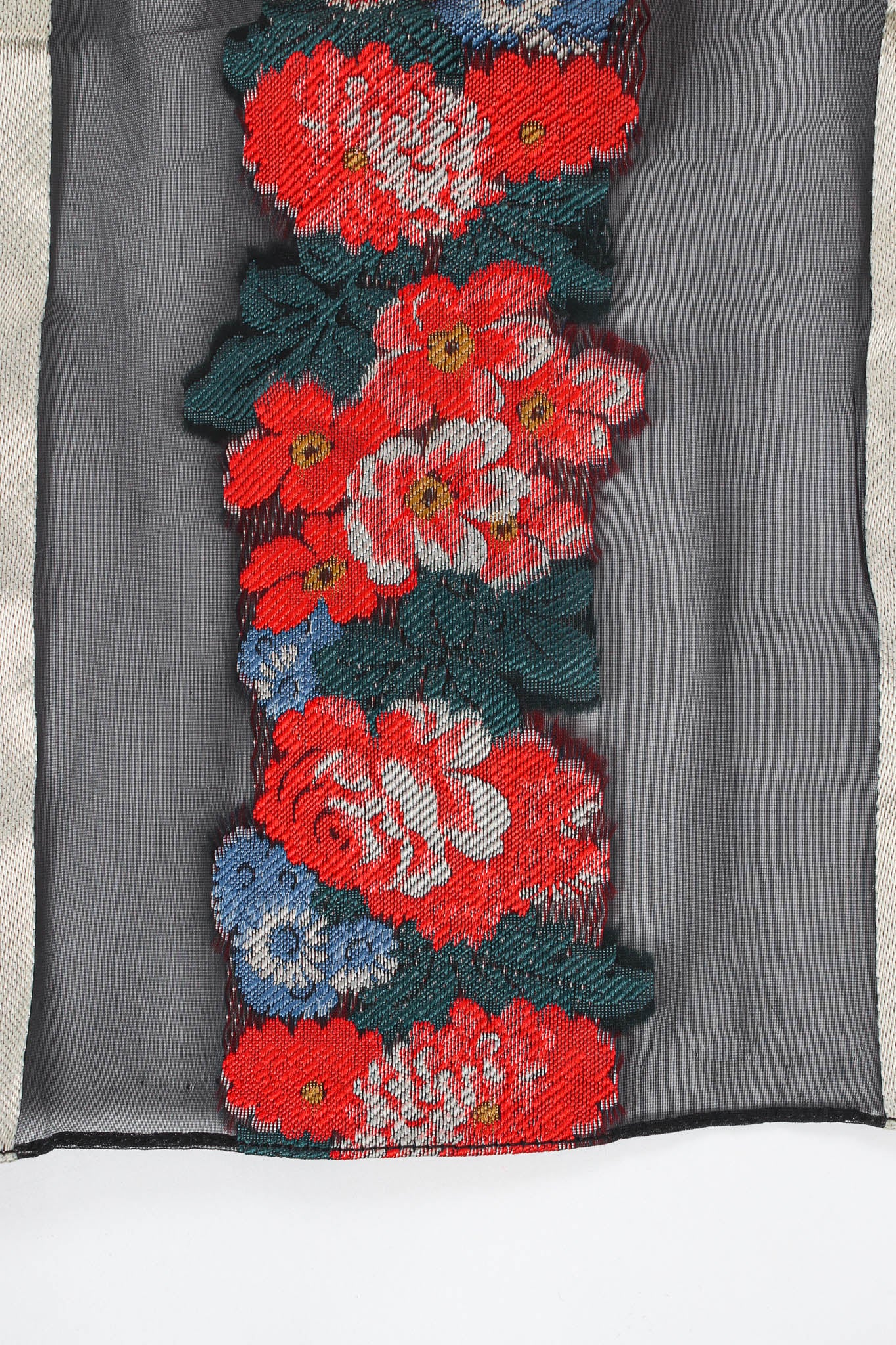 Silk Floral Stripe Panel Dress - Image 7