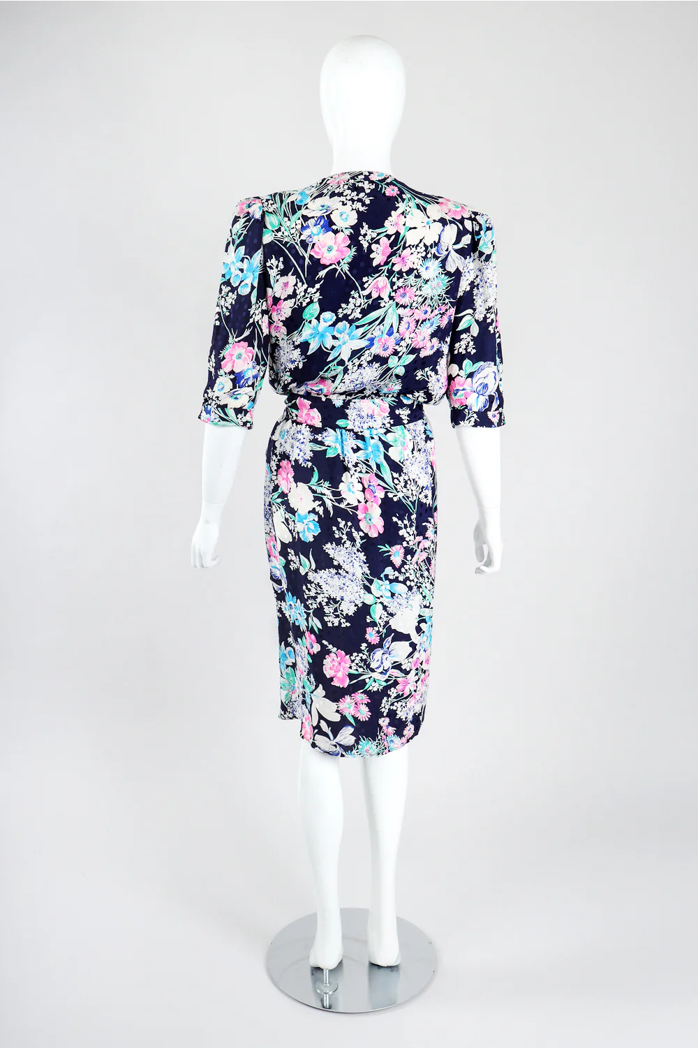 Silk Floral Wrap Dress - Image 5