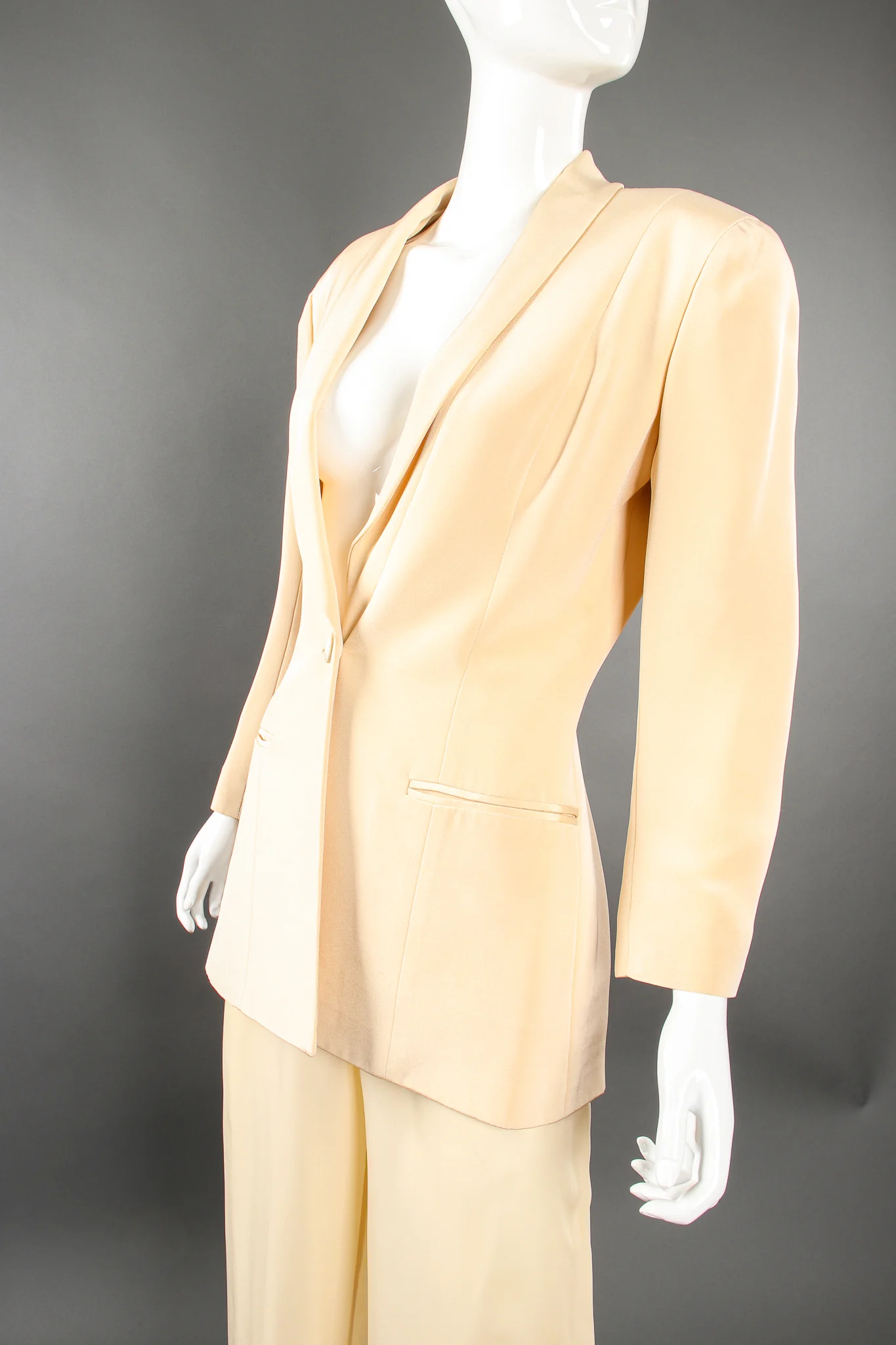 Silk Jacket & Chiffon Pant Suit Set - Image 2