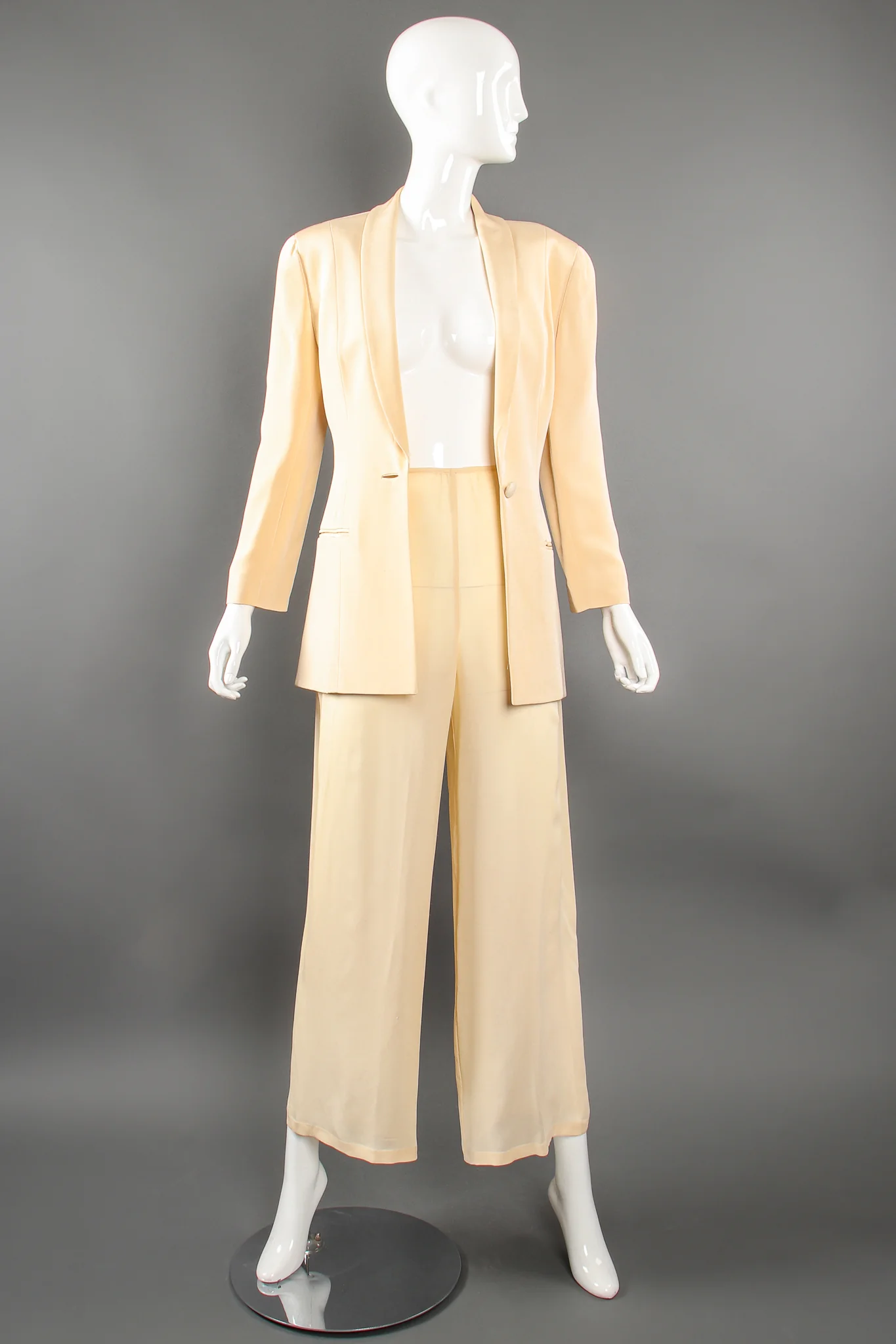 Silk Jacket & Chiffon Pant Suit Set - Image 5