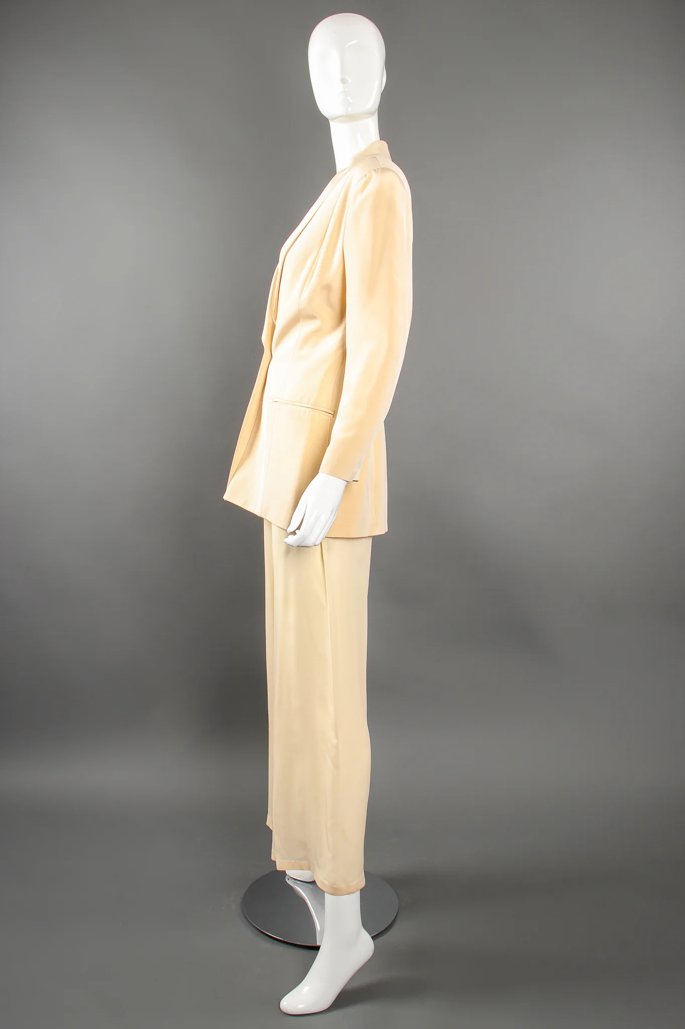 Silk Jacket & Chiffon Pant Suit Set - Image 6
