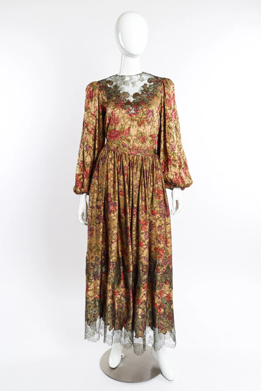 Silk Jacquard Top and Skirt Set