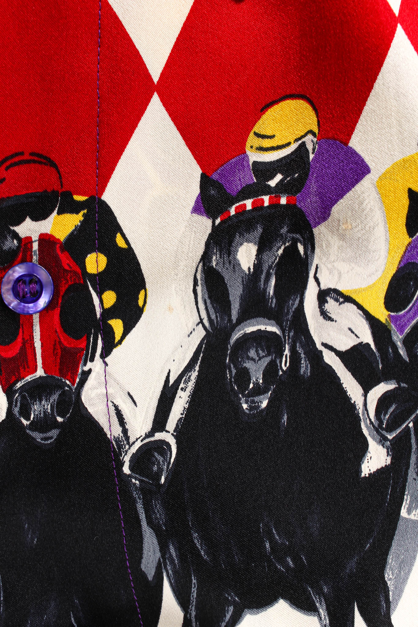 1990s Silk Jockey Prize Ribbon Blouse - Image 6