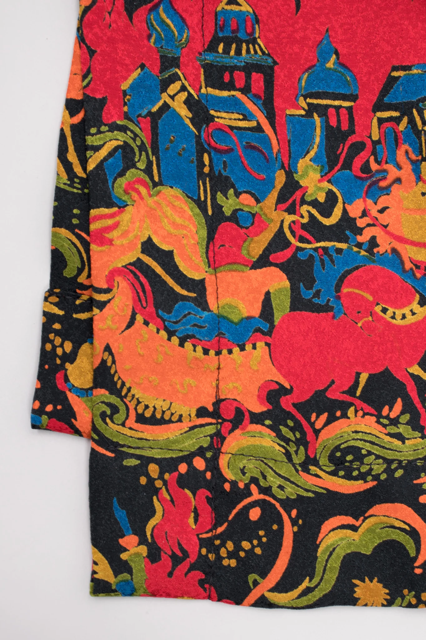 Silk Mongolian Print Dress - Image 12