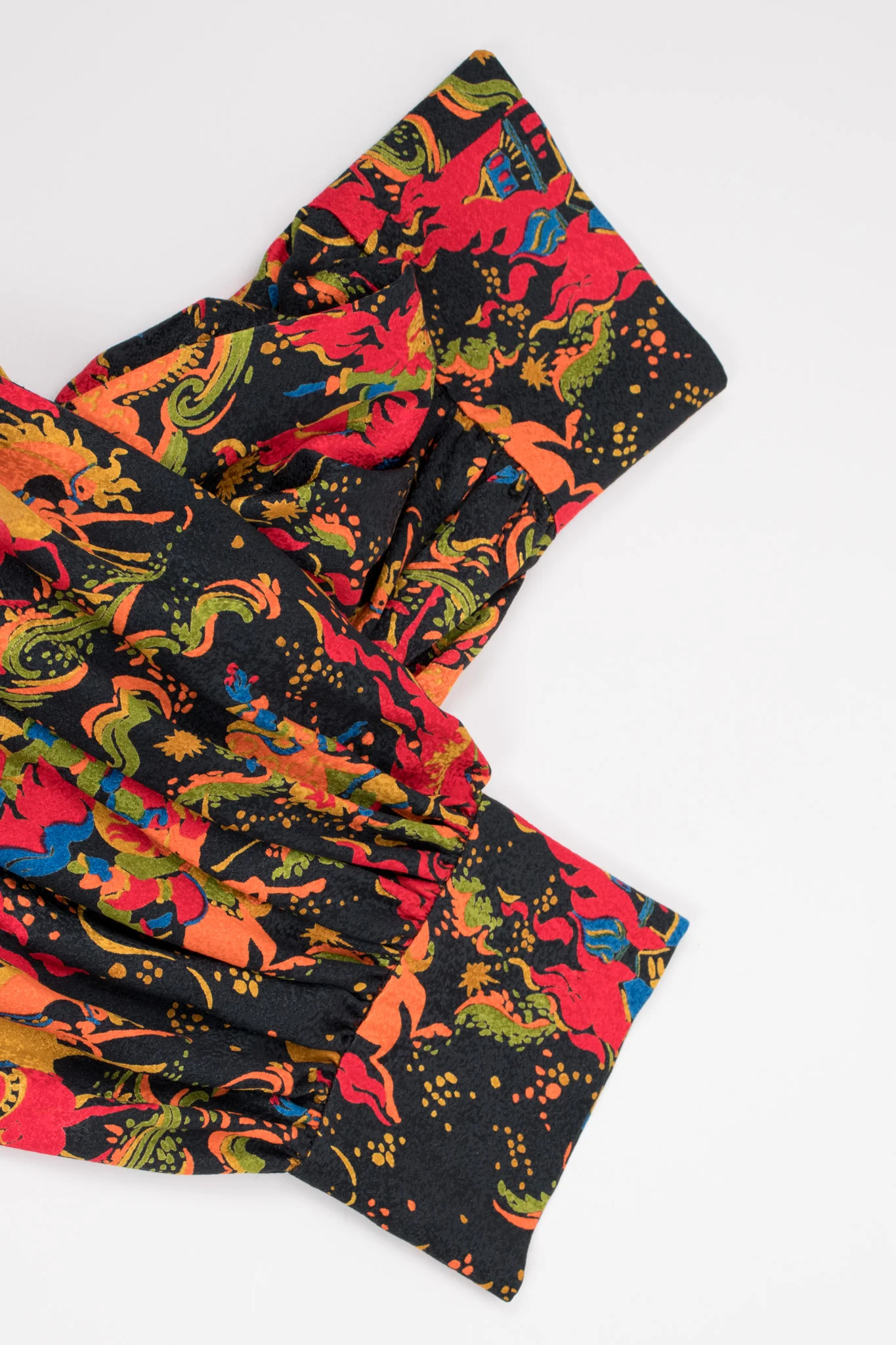 Silk Mongolian Print Dress - Image 13