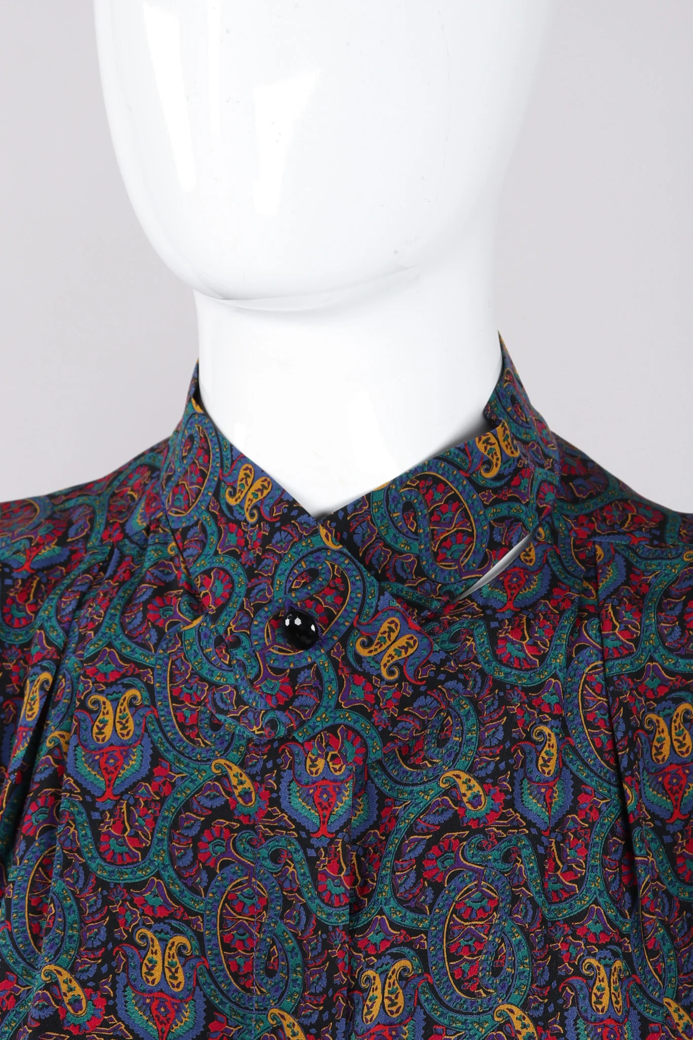 Silk Paisley Print Blouse & Skirt Set - Image 10