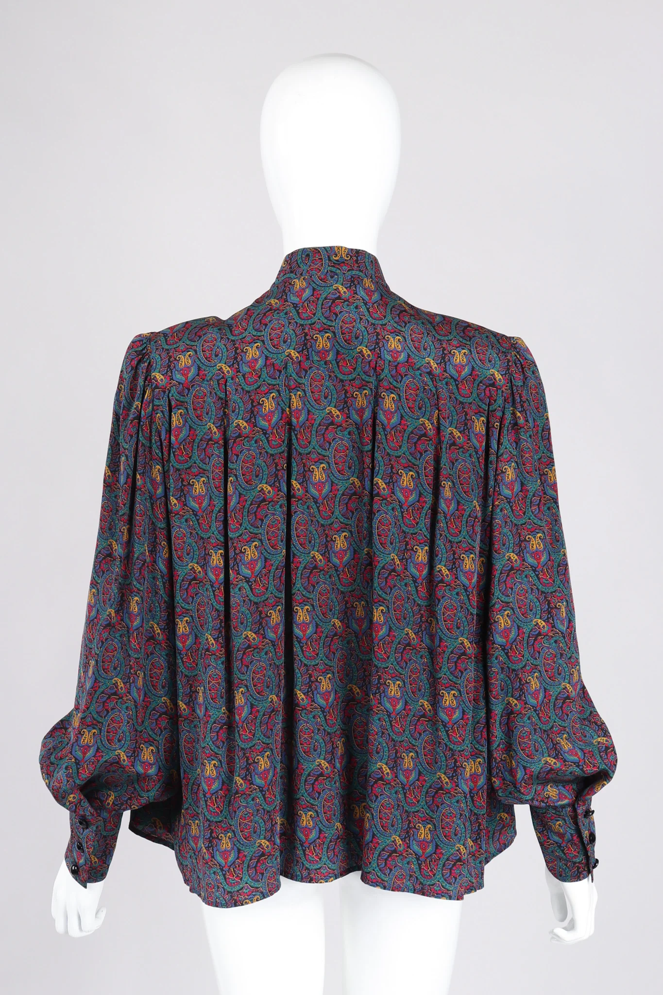 Silk Paisley Print Blouse & Skirt Set - Image 15