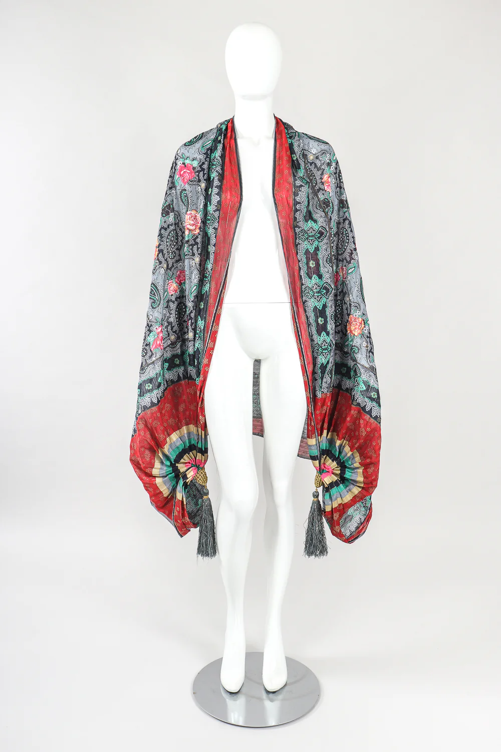 Silk Paisley Tassel Scarf Wrap