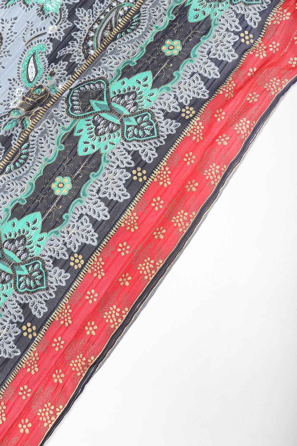 Silk Paisley Tassel Scarf Wrap - Image 10
