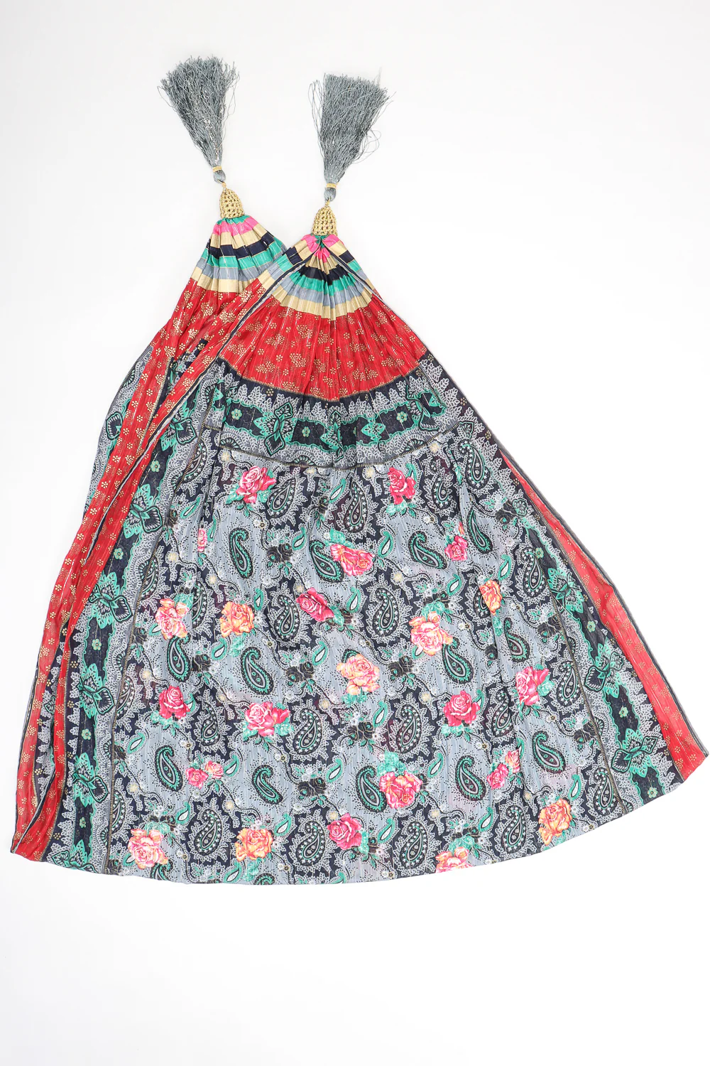 Silk Paisley Tassel Scarf Wrap - Image 7