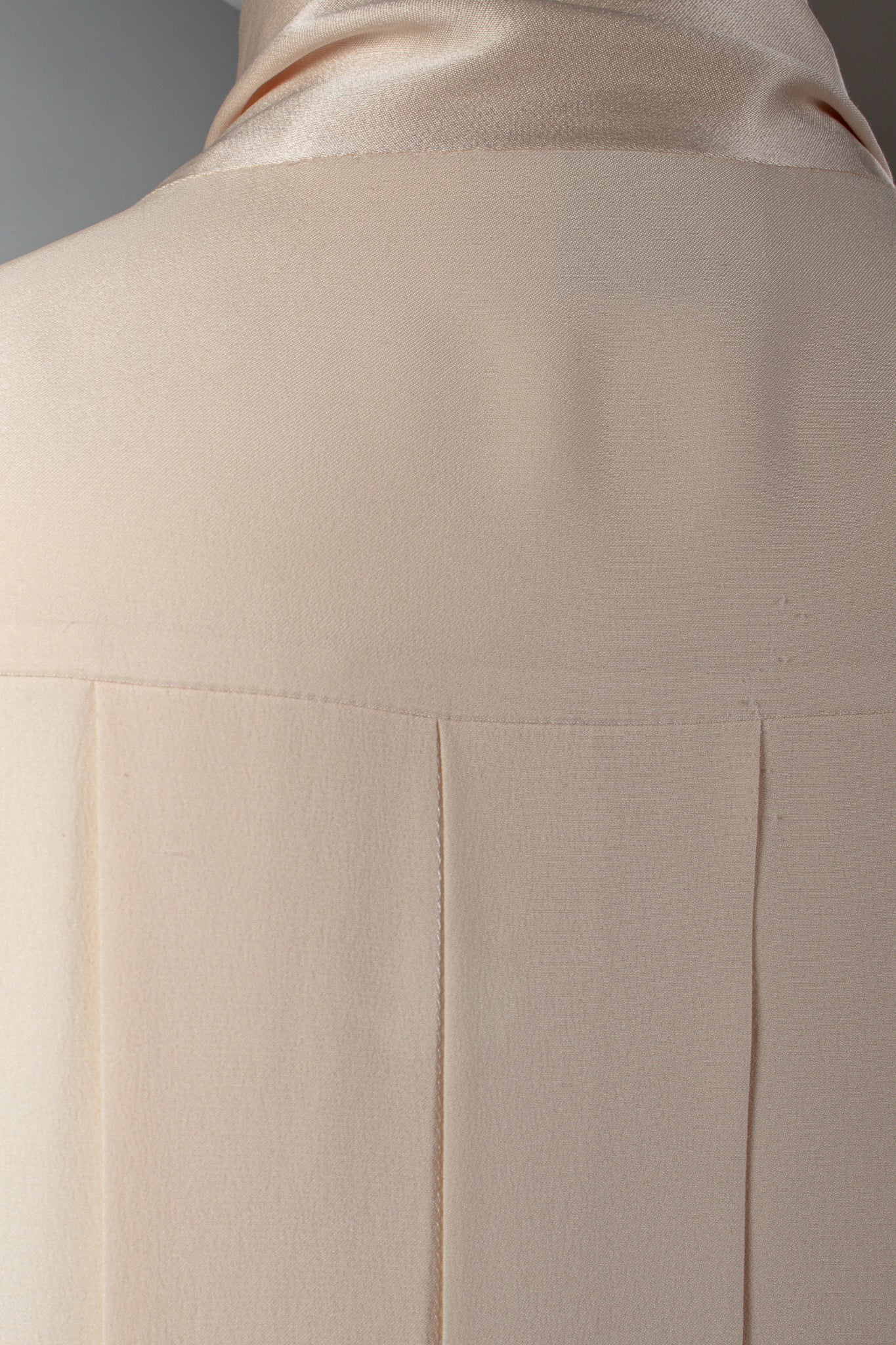 Silk Panel Tuck Bow Blouse - Image 15