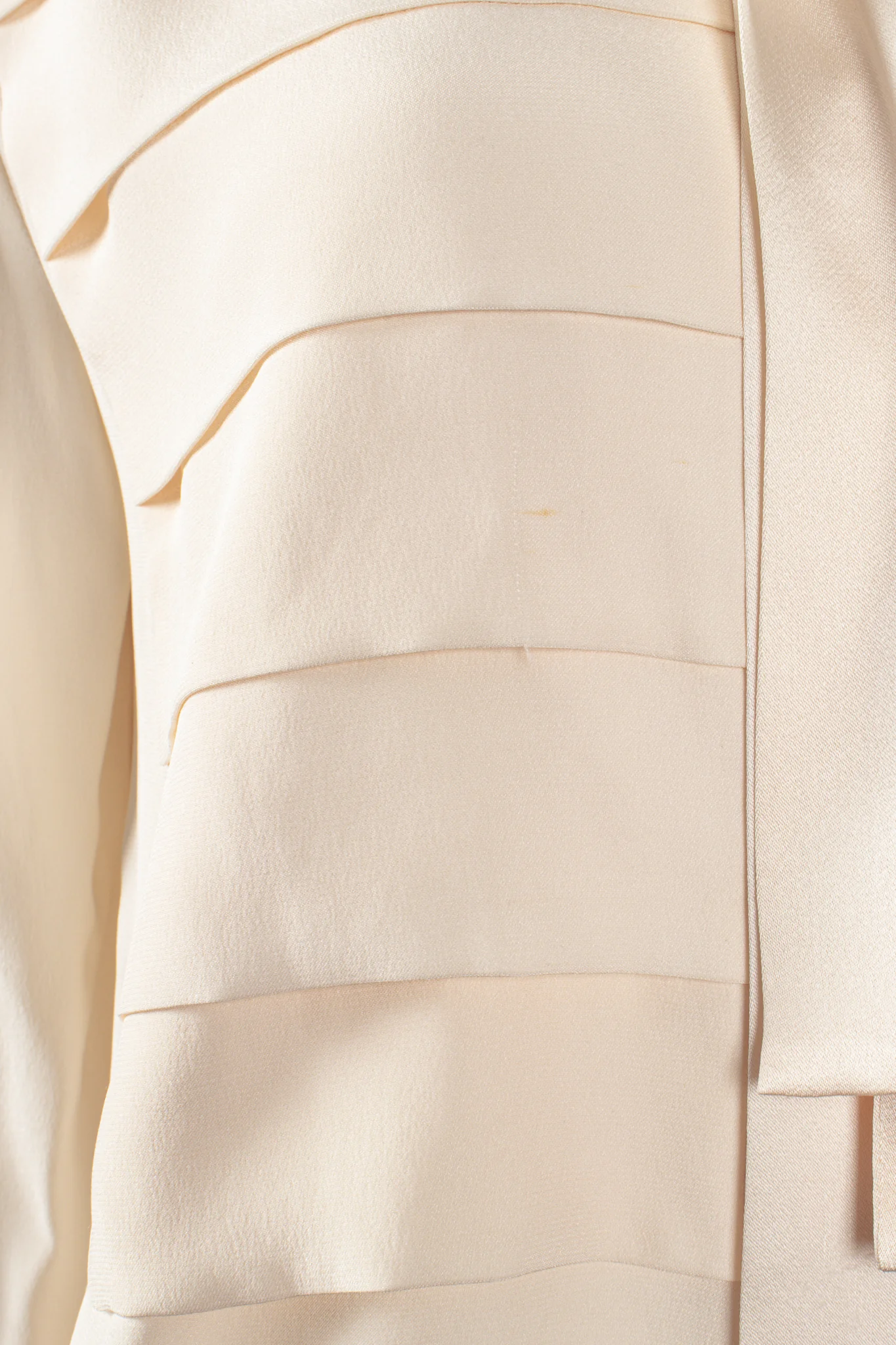 Silk Panel Tuck Bow Blouse - Image 17