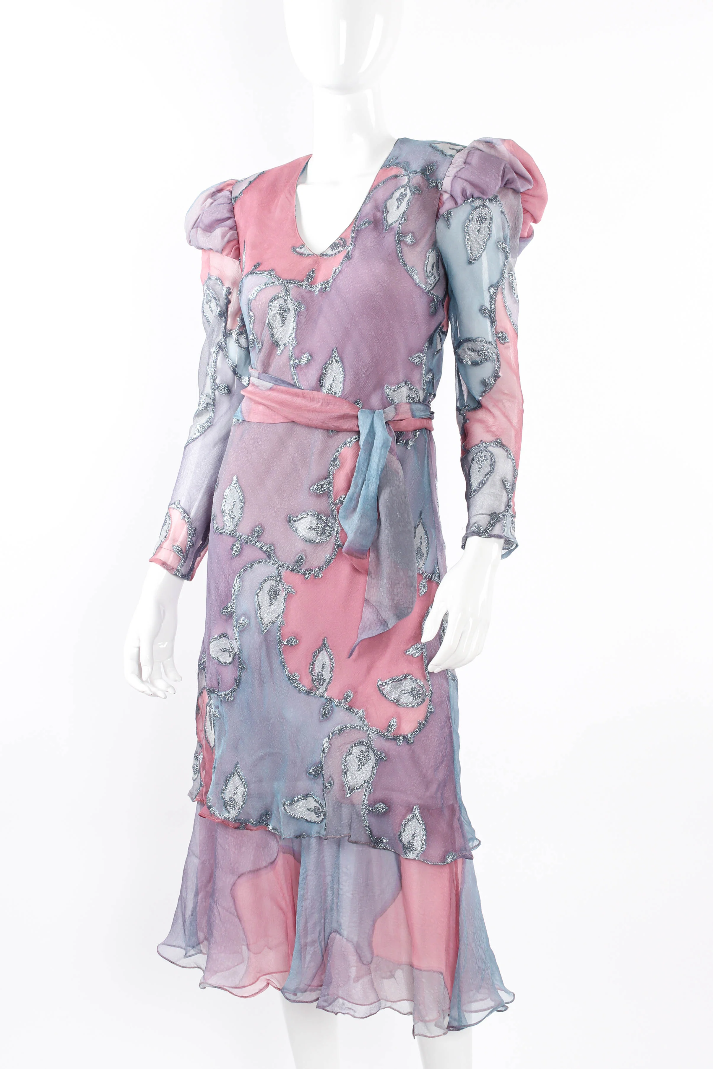 Foliage Watercolor Dress - Image 3