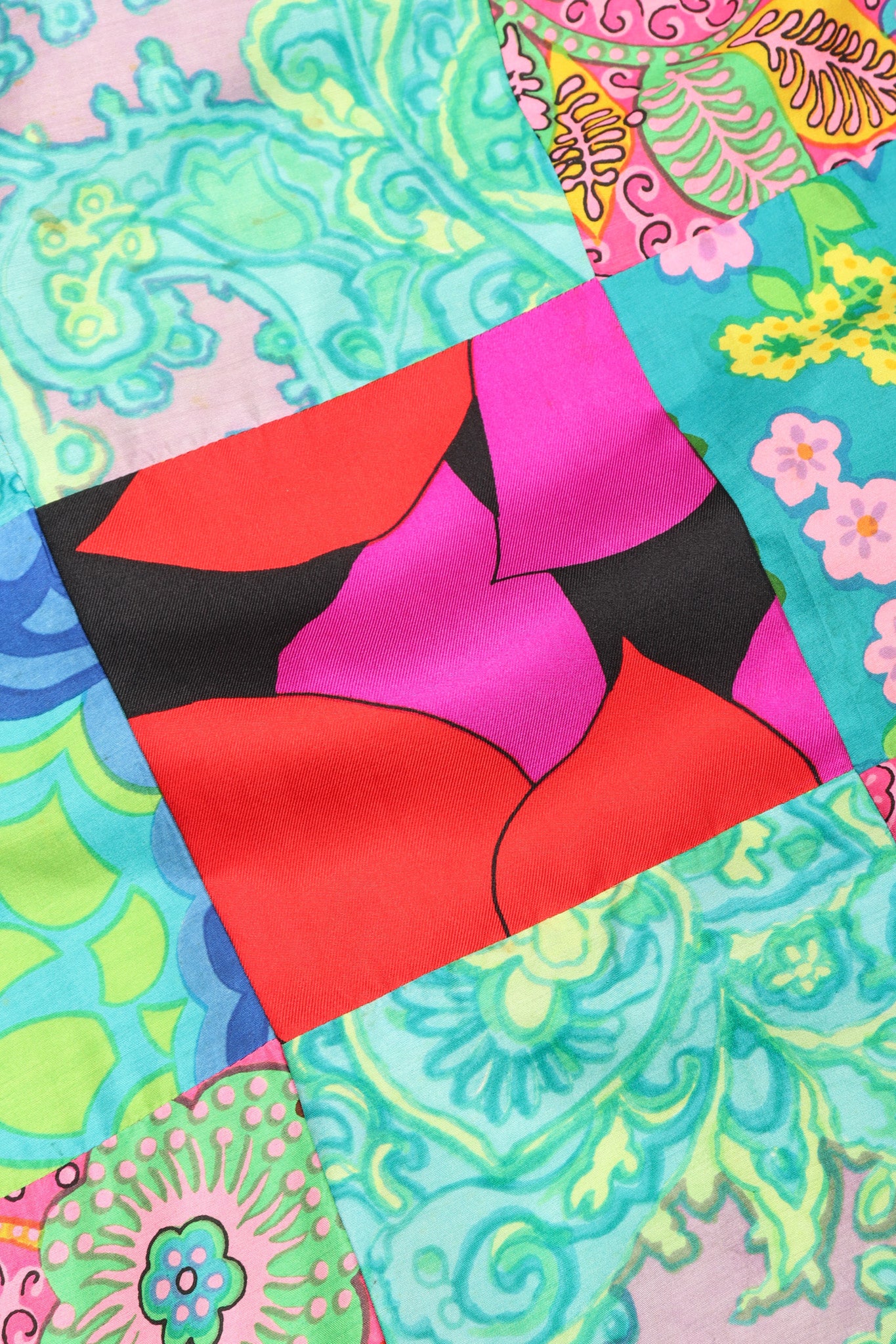 Silk Patchwork Dress - Image 13