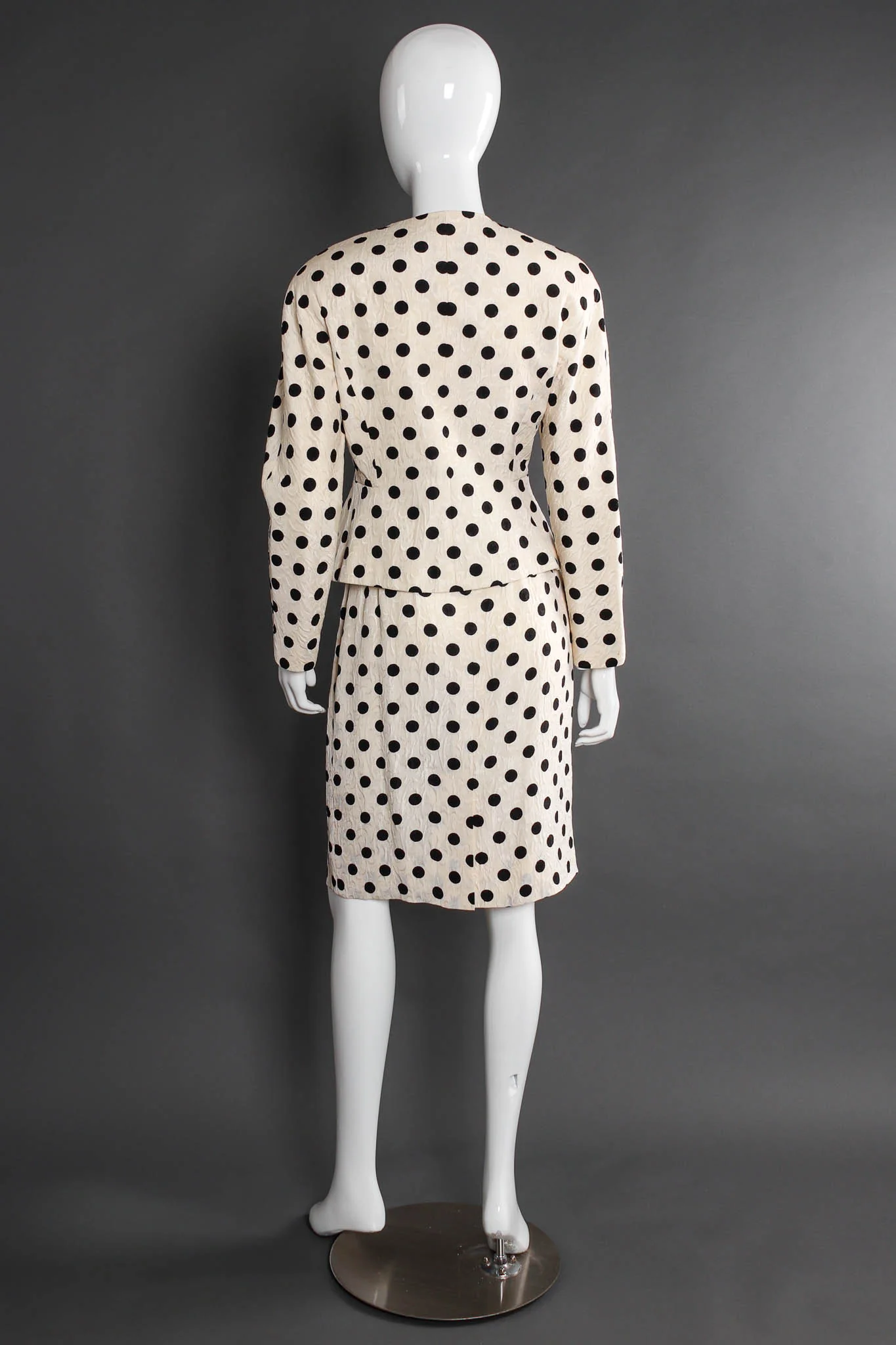 Silk Polka Dot Jacket & Skirt Set - Image 3