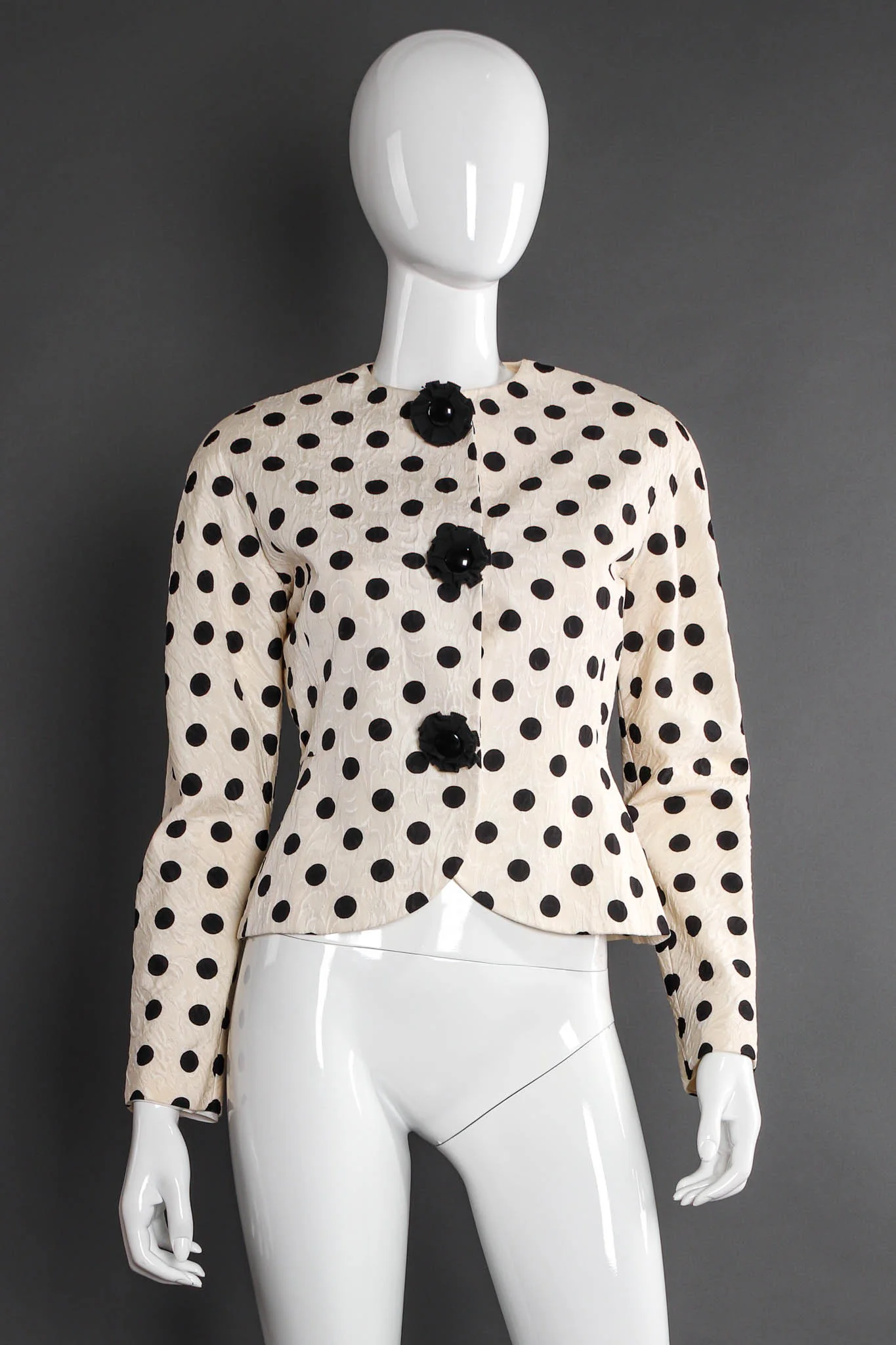 Silk Polka Dot Jacket & Skirt Set - Image 6