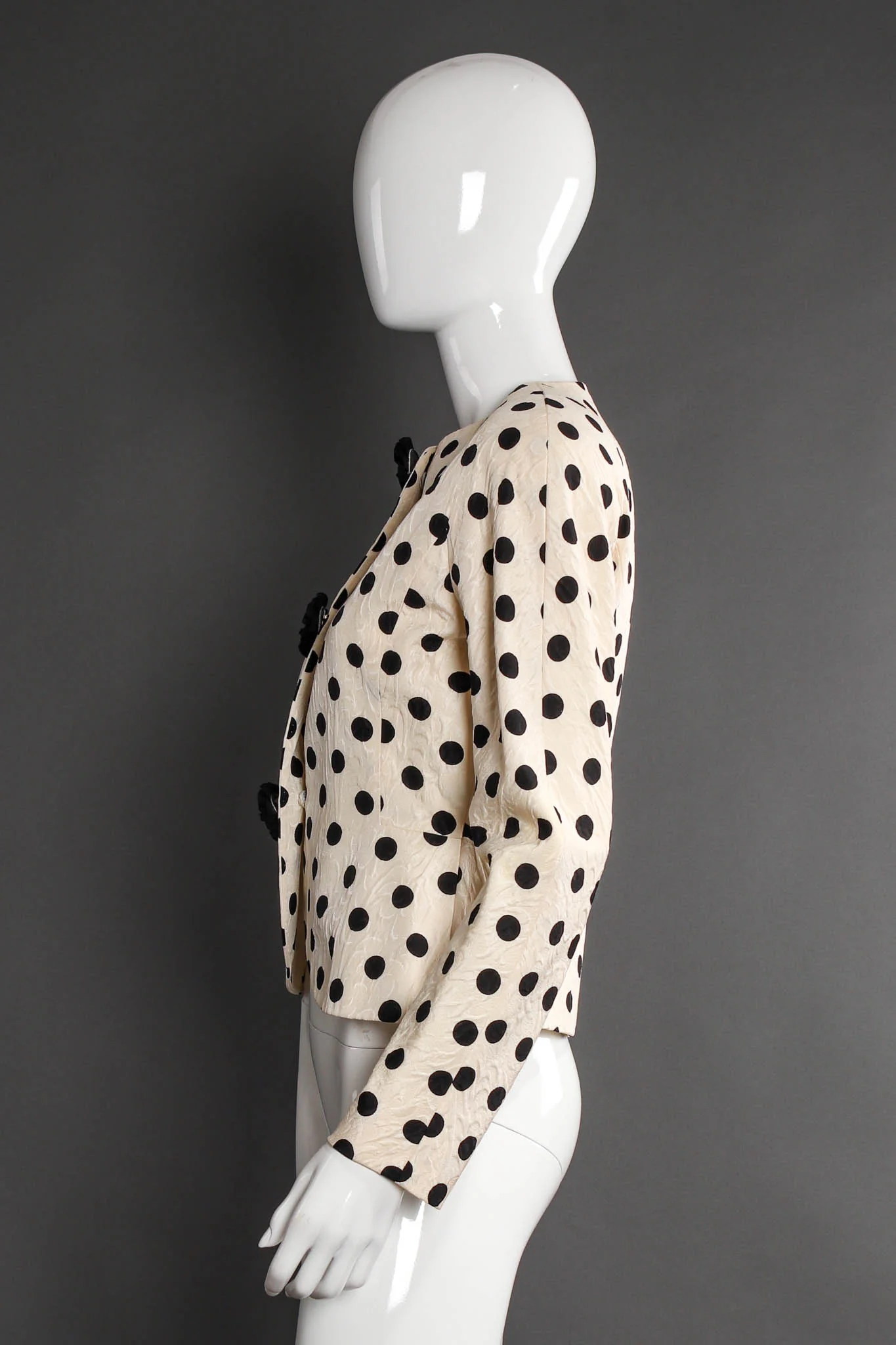 Silk Polka Dot Jacket & Skirt Set - Image 8