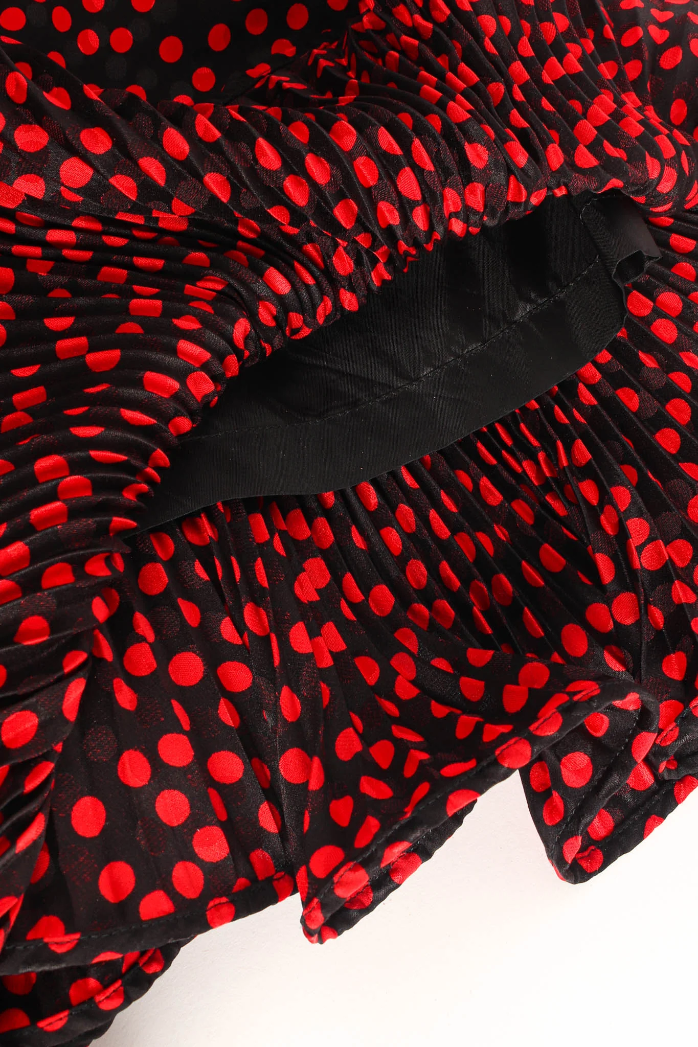 Silk Polka Dot Ruffle Dress - Image 9