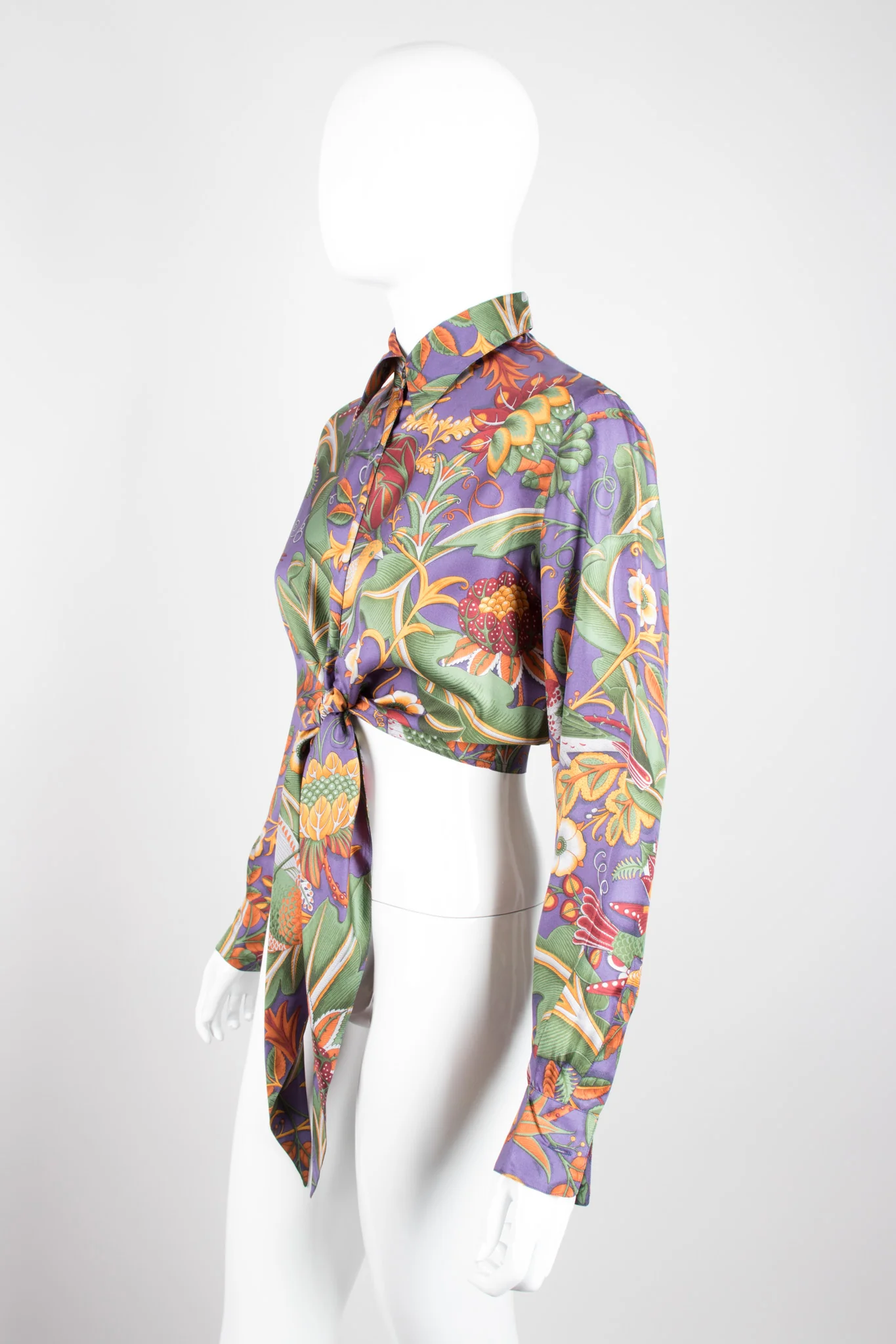 Silk Print Tie Blouse - Image 4