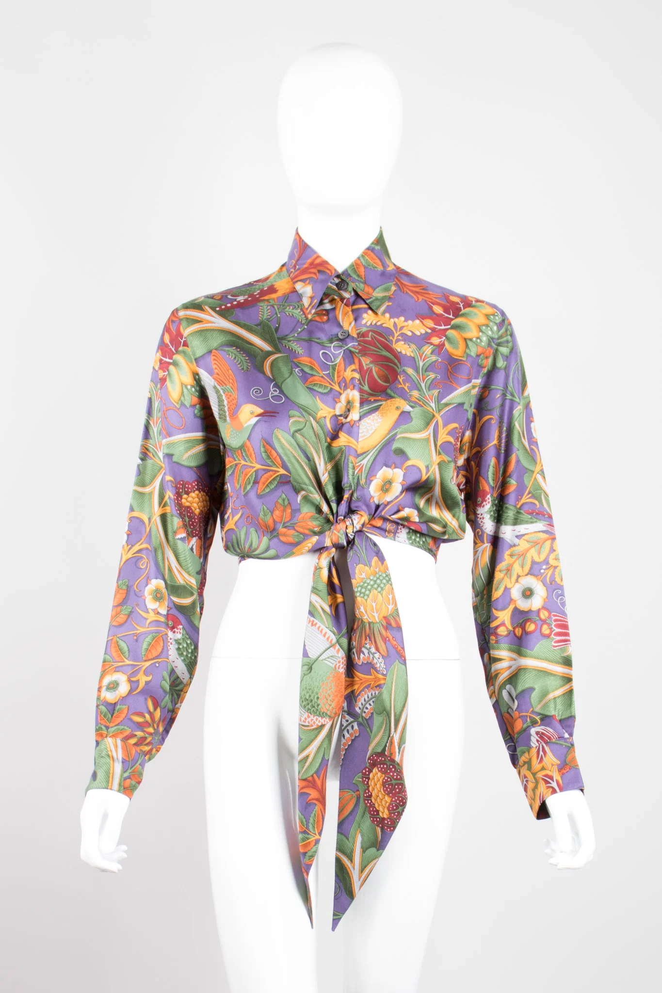 Silk Print Tie Blouse - Image 6