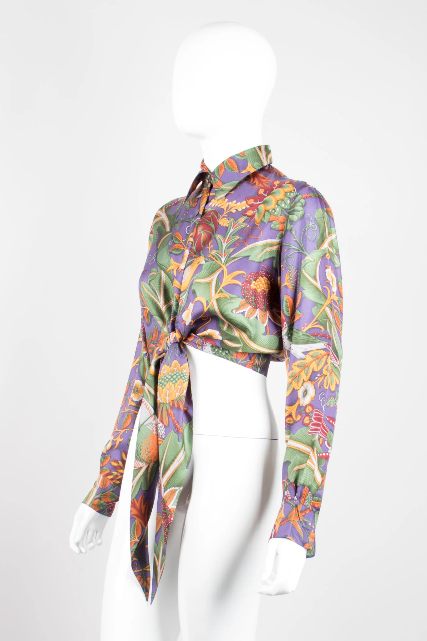 Silk Print Tie Blouse - Image 7