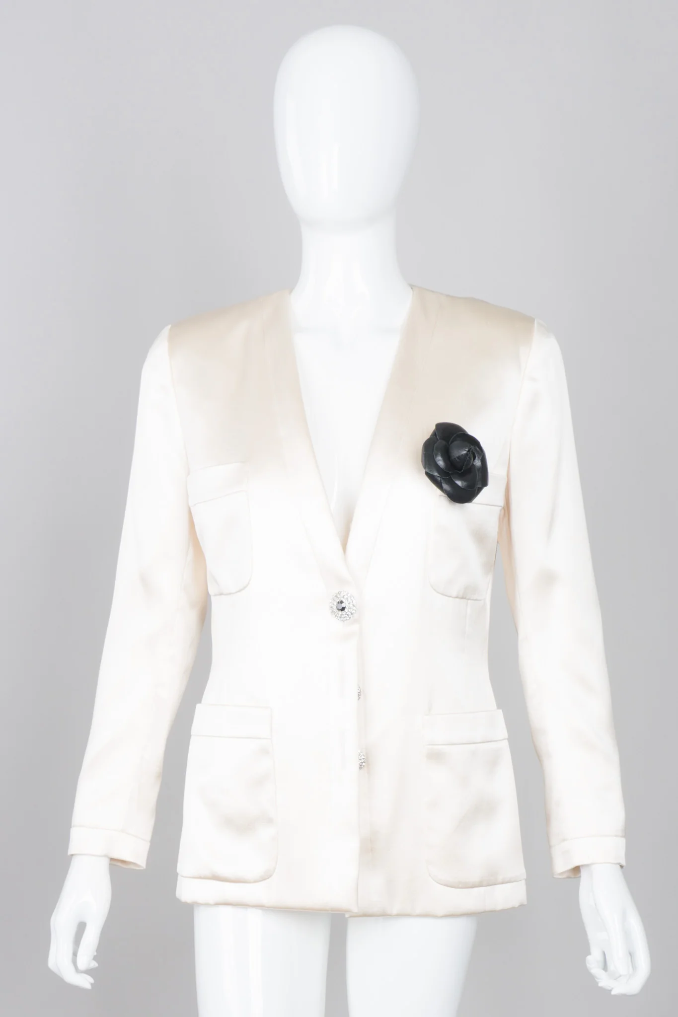 Silk Satin Camellia Jacket - Image 2