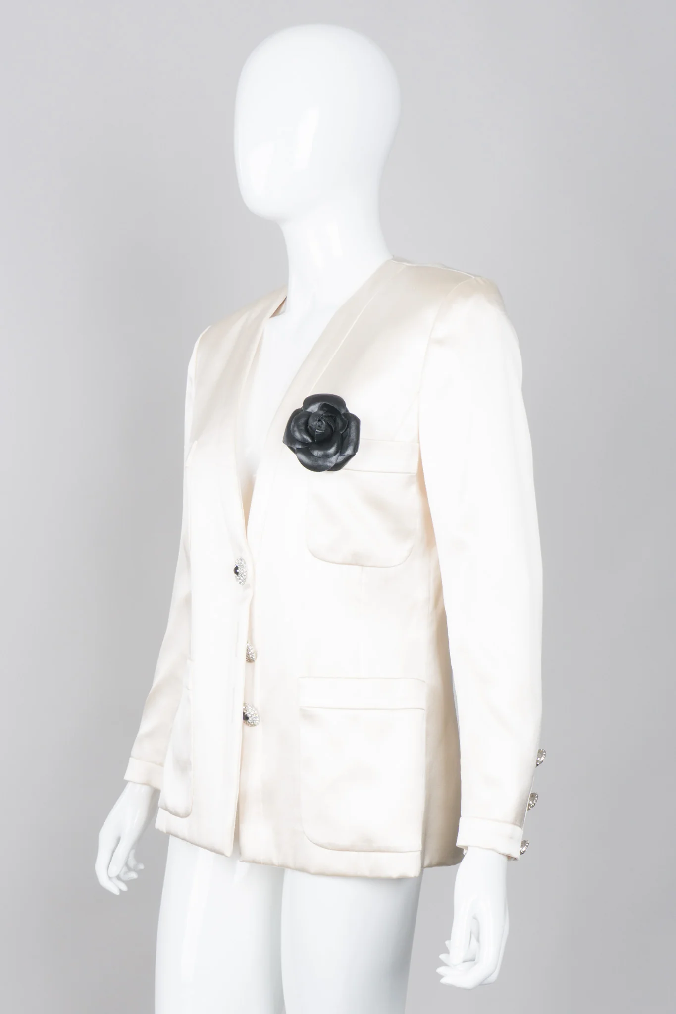 Silk Satin Camellia Jacket - Image 3