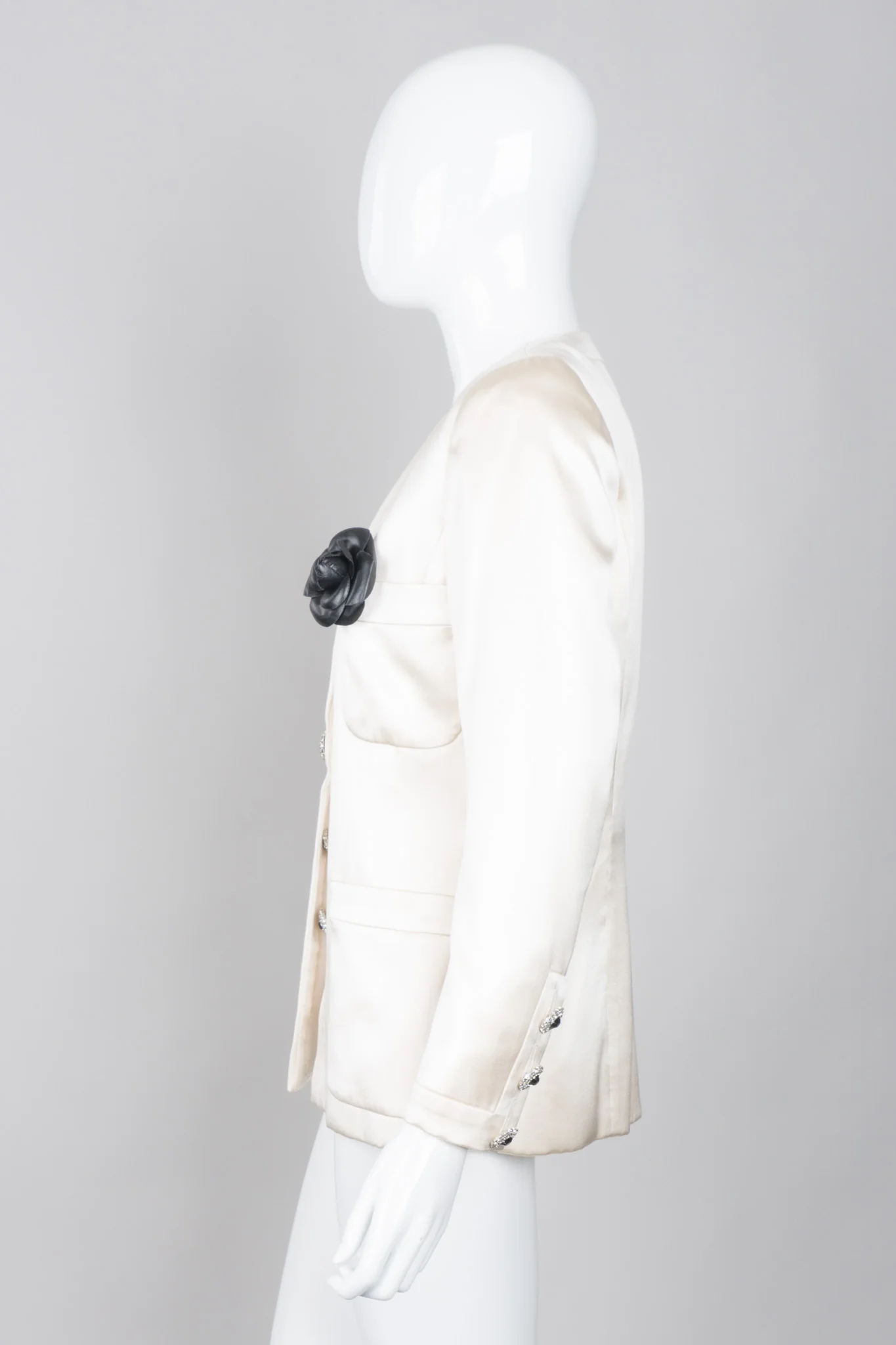 Silk Satin Camellia Jacket - Image 4